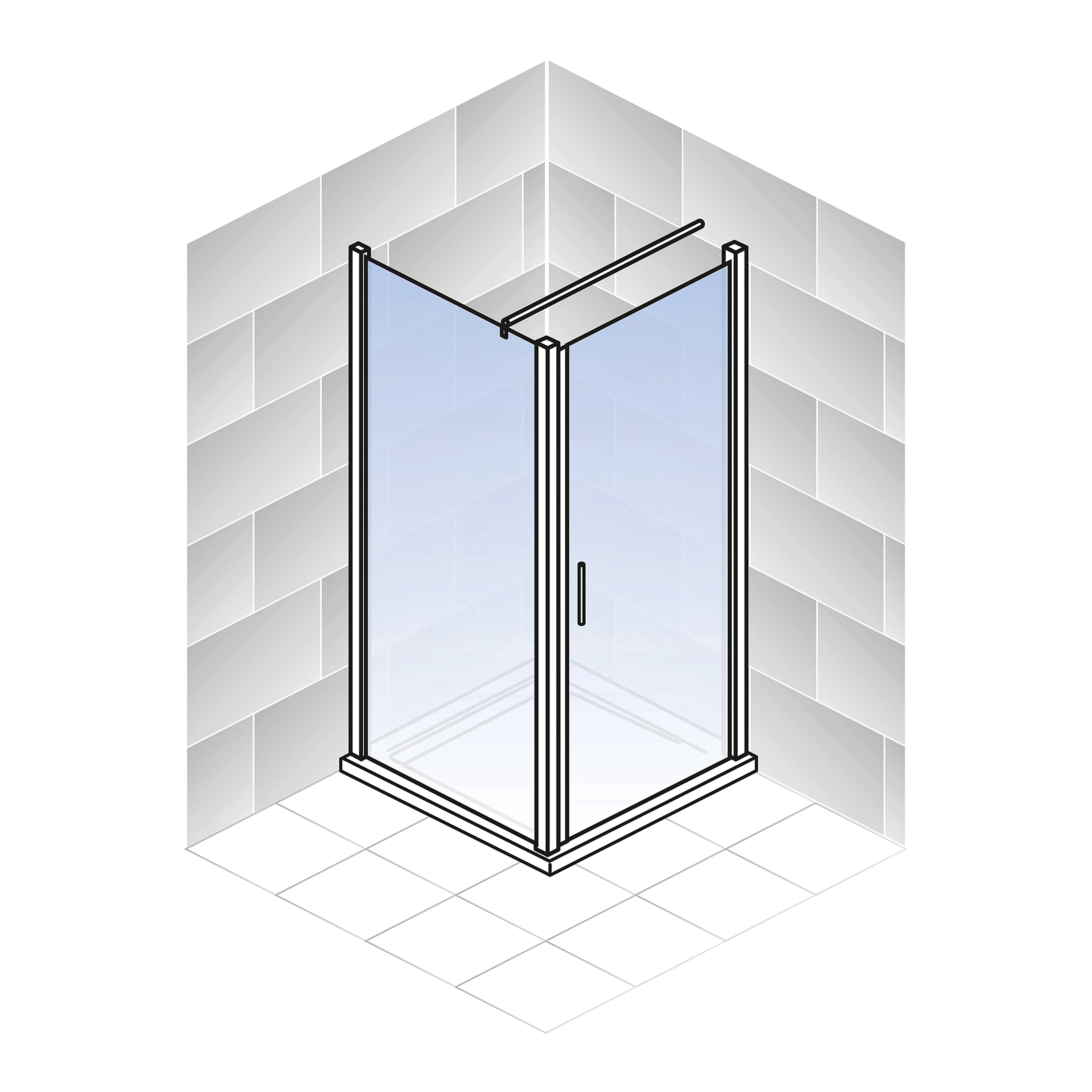 Schulte Drehtür  Seitenwand 90 x 90 x 200 cm Toura