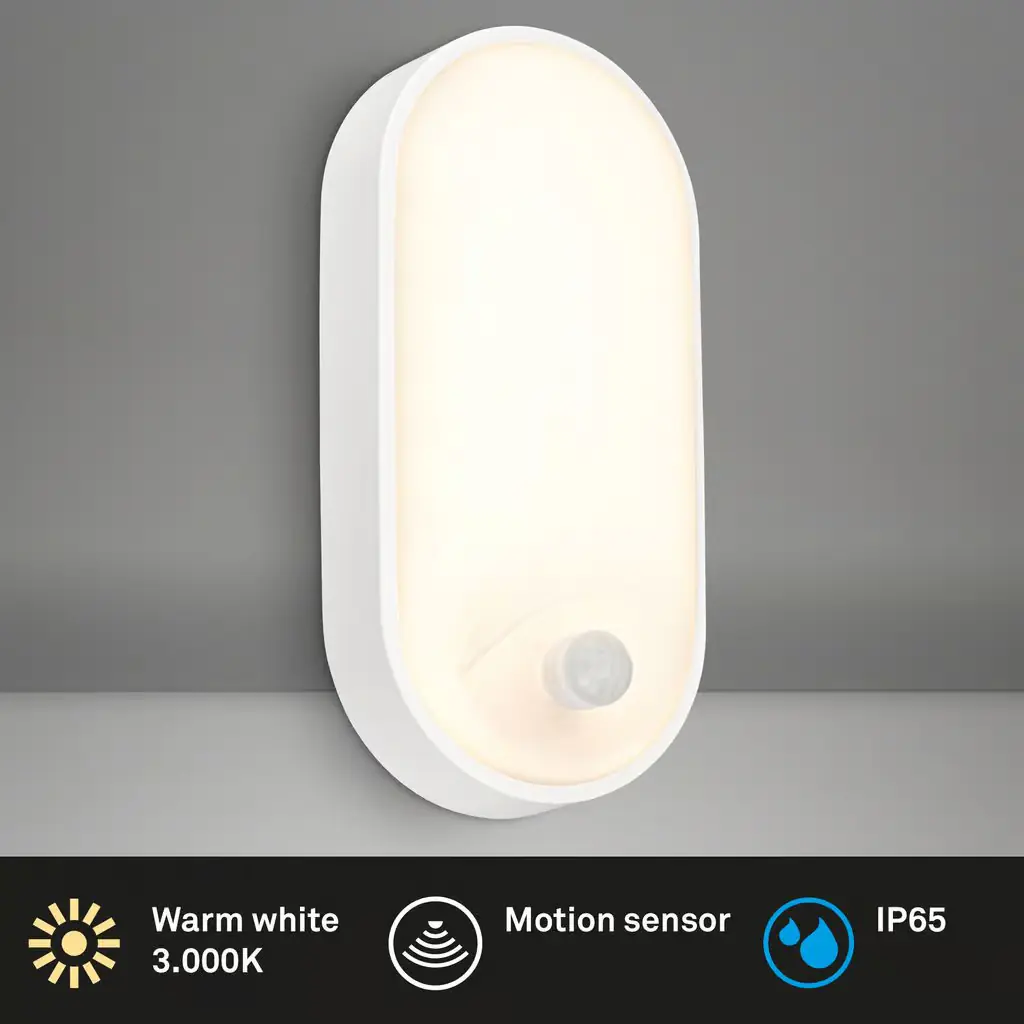 Briloner LED-Wandleuchte Ruch mit Bewegungsmelder 22 x 10,5 cm warmweiß weiß