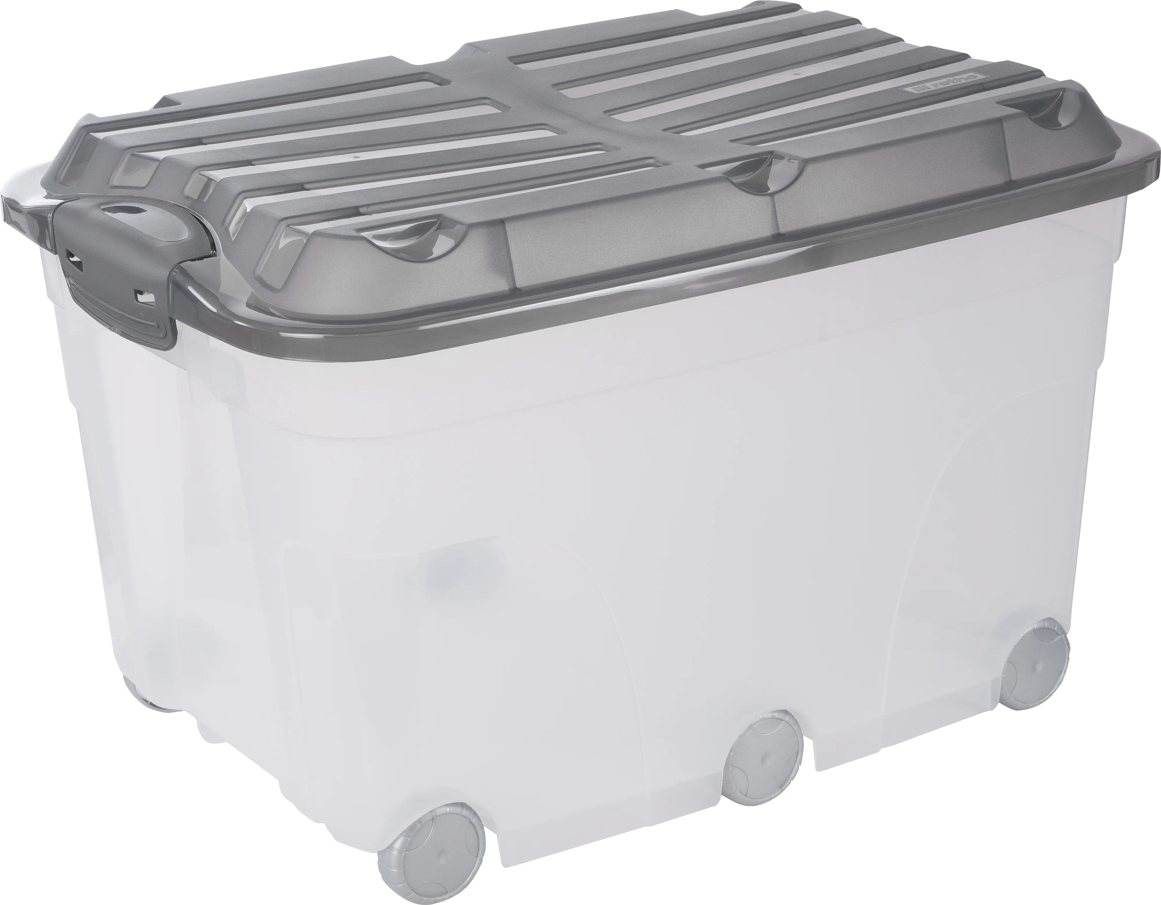 Rotho Aufbewahrungsbox Roller 6 mit Deckel & Rollen 59,5 x 40 cm 57 L anthrazit