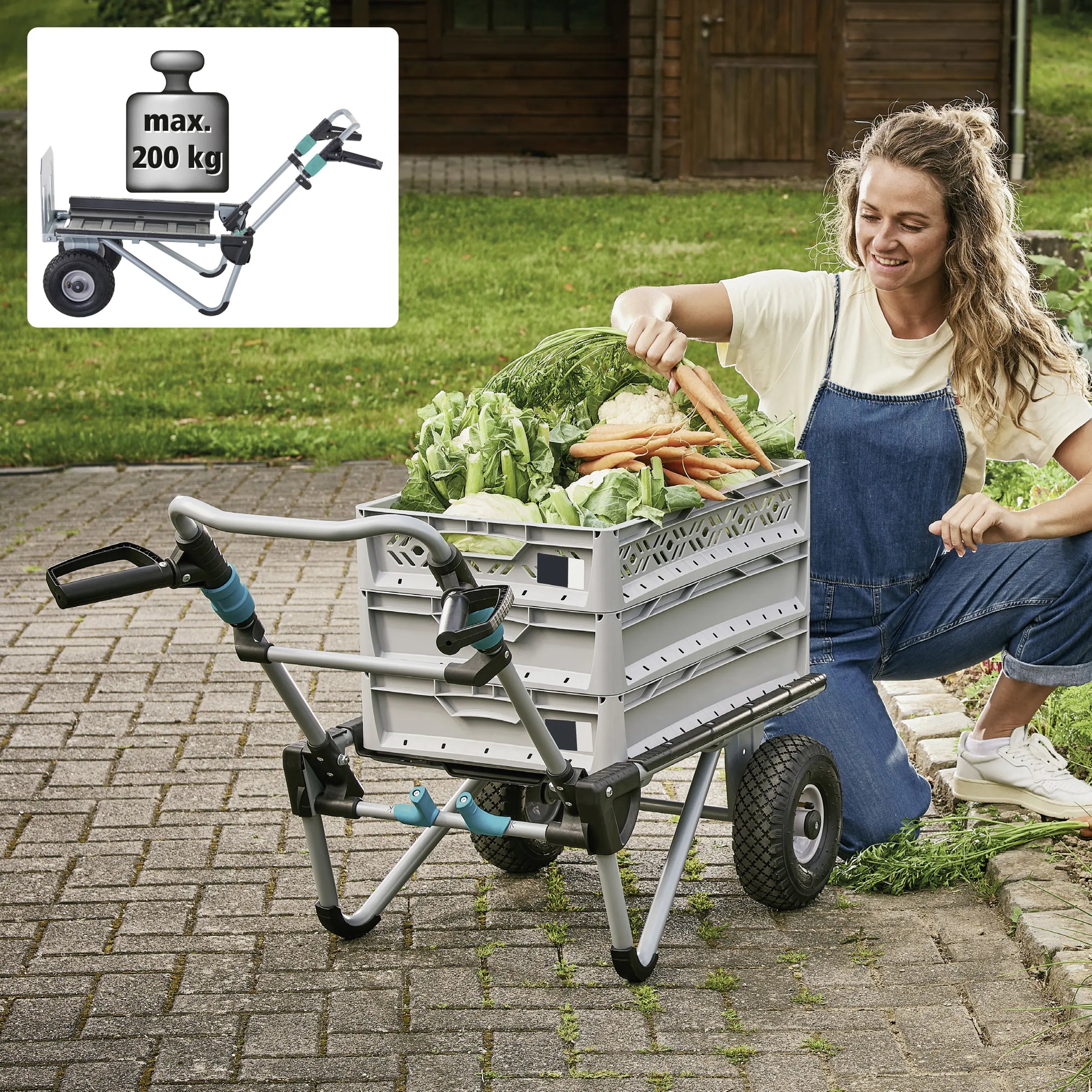 Wolfcraft Transportsystem TS 2500 klappbare Sackkarre & Schubwagen
