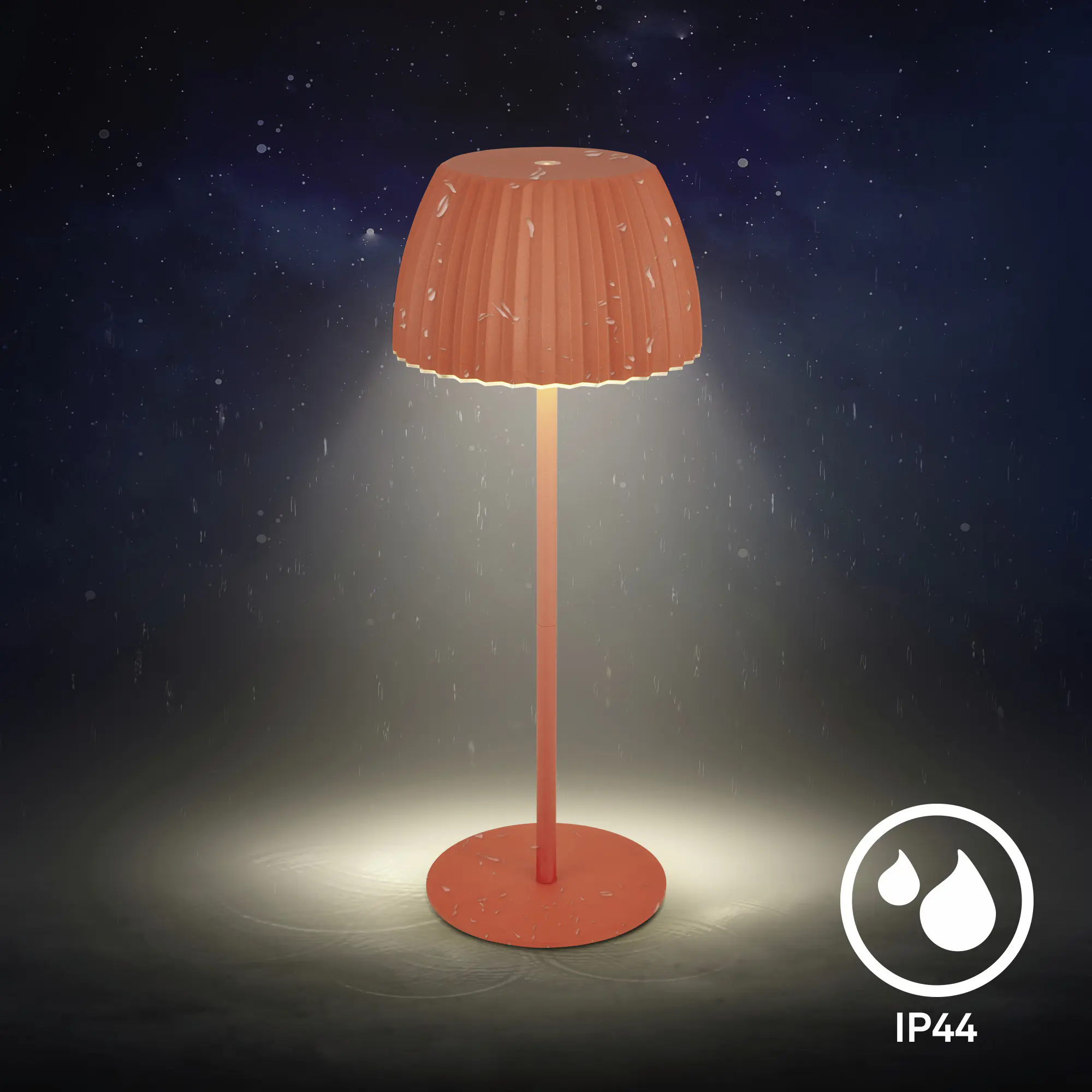Briloner LED-Tischleuchte Riffle mit Akku orange dimmbar