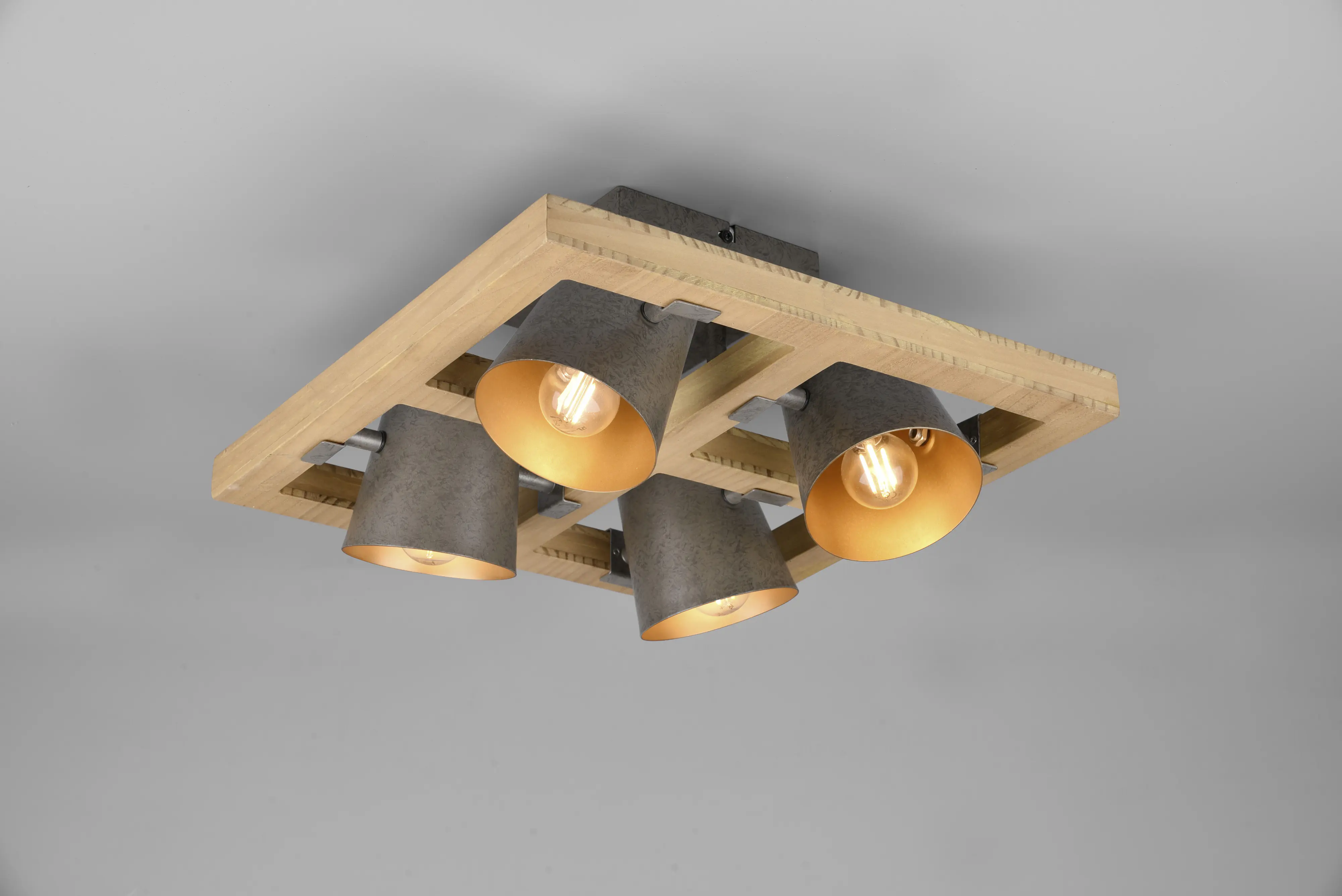 Trio 4er Deckenleuchte Bell nickel antik