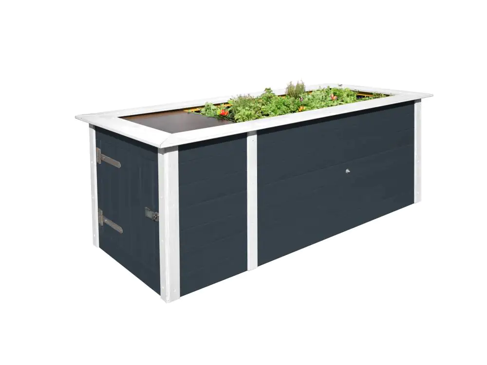 Weka Hochbeet 21 205 x 80 x 81 cm anthrazit mit Noppenbahn, Wühlmausschutz