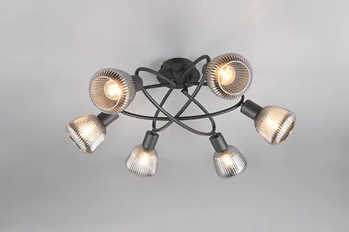 Trio Leuchten LED Deckenleuchte Tarifa 6xE14 Metall/Glas
