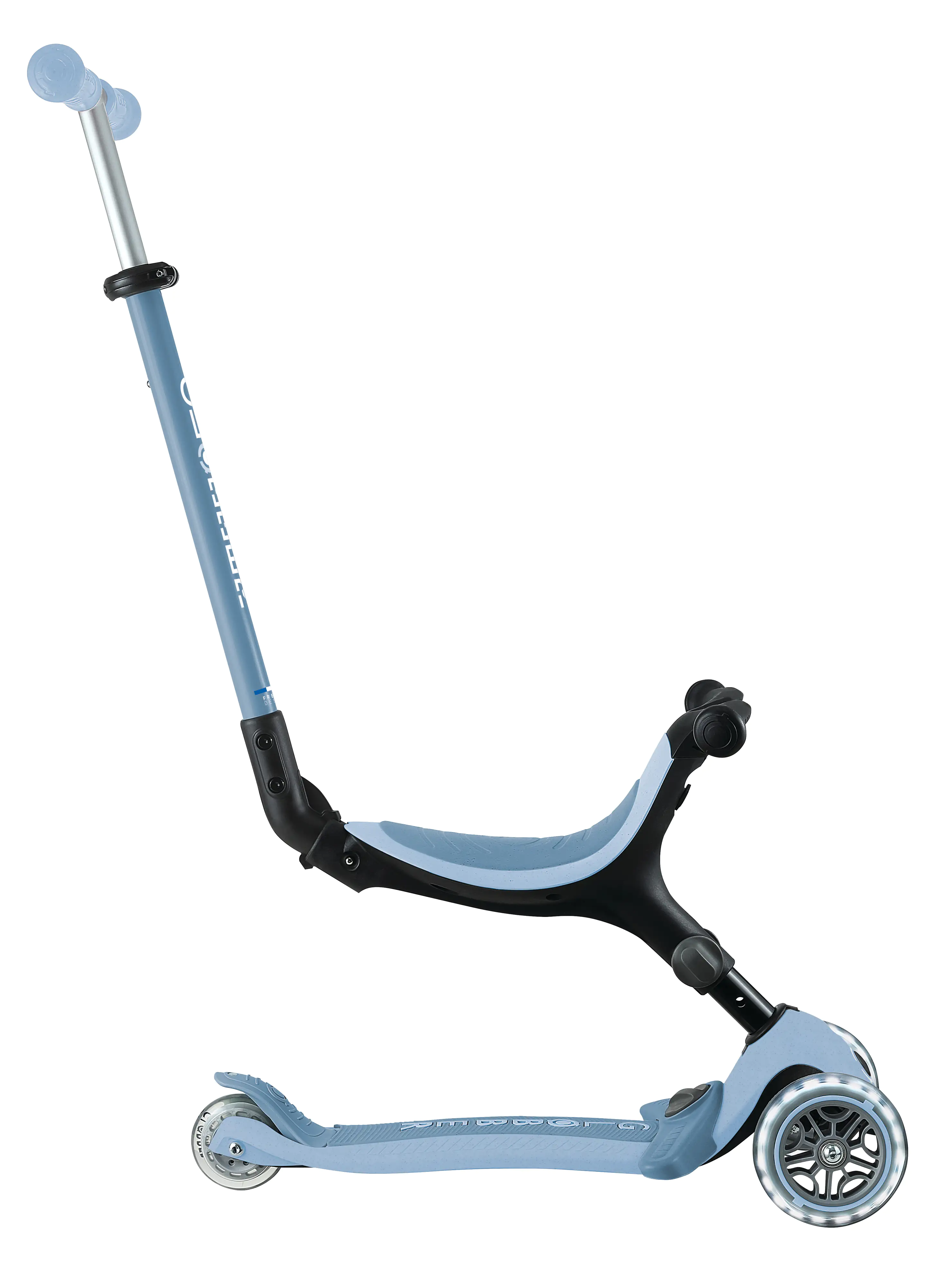 Globber 3-in-1 Fahrzeug Go-Up Active Lights Eco blaubeere mit Leuchtrollen