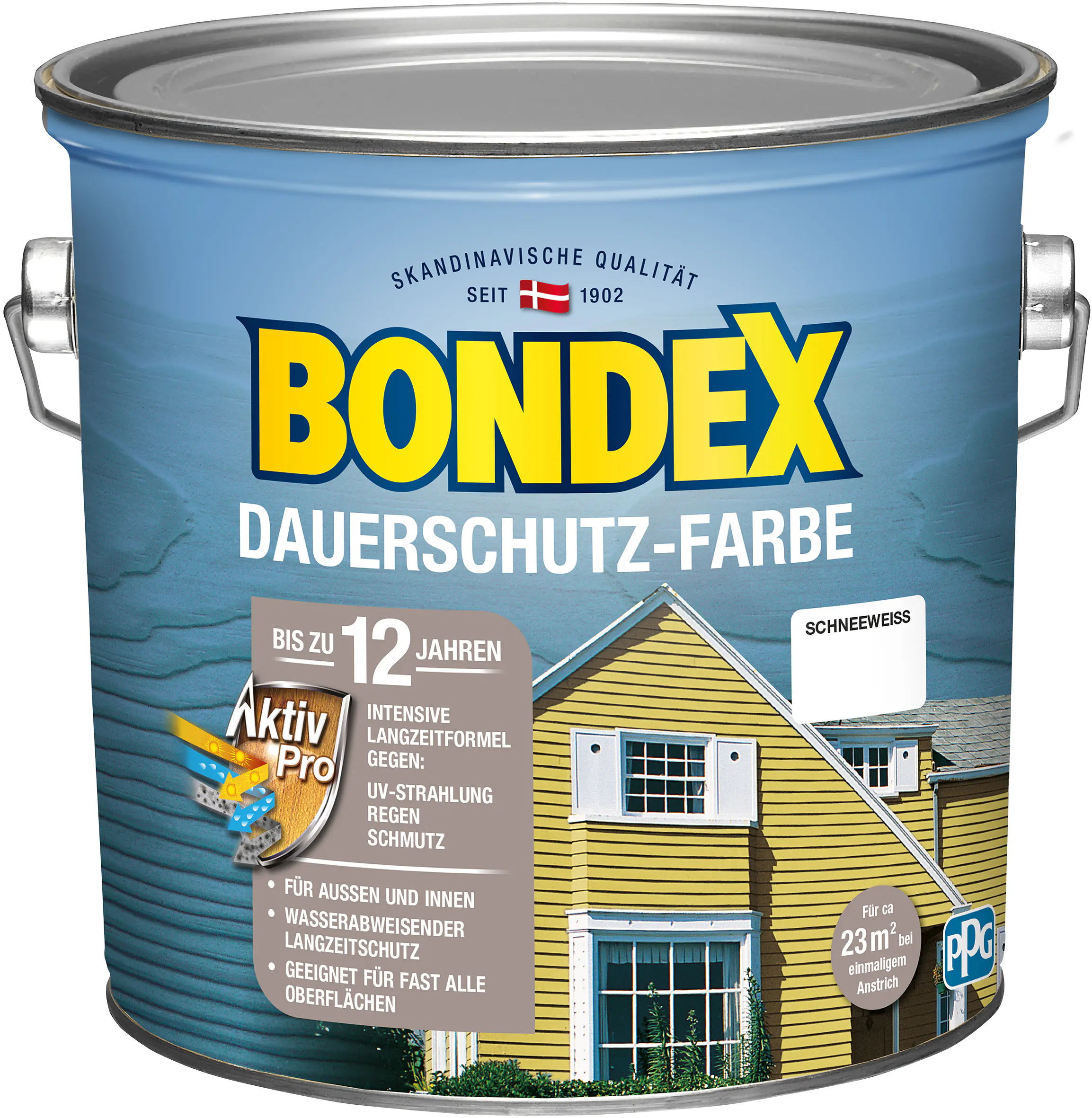 Bondex Dauerschutz-Holzfarbe 2,5 L schneeweiß
