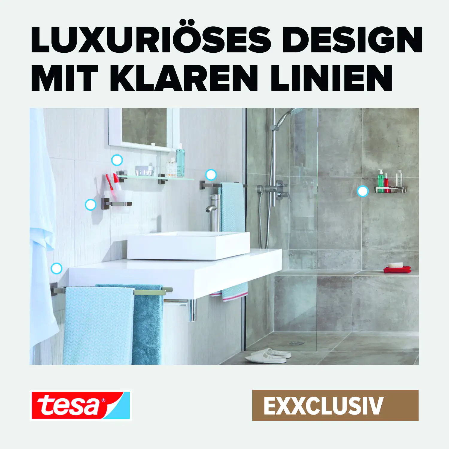 Tesa Handtuchstange EXXCLUSIV zum Kleben