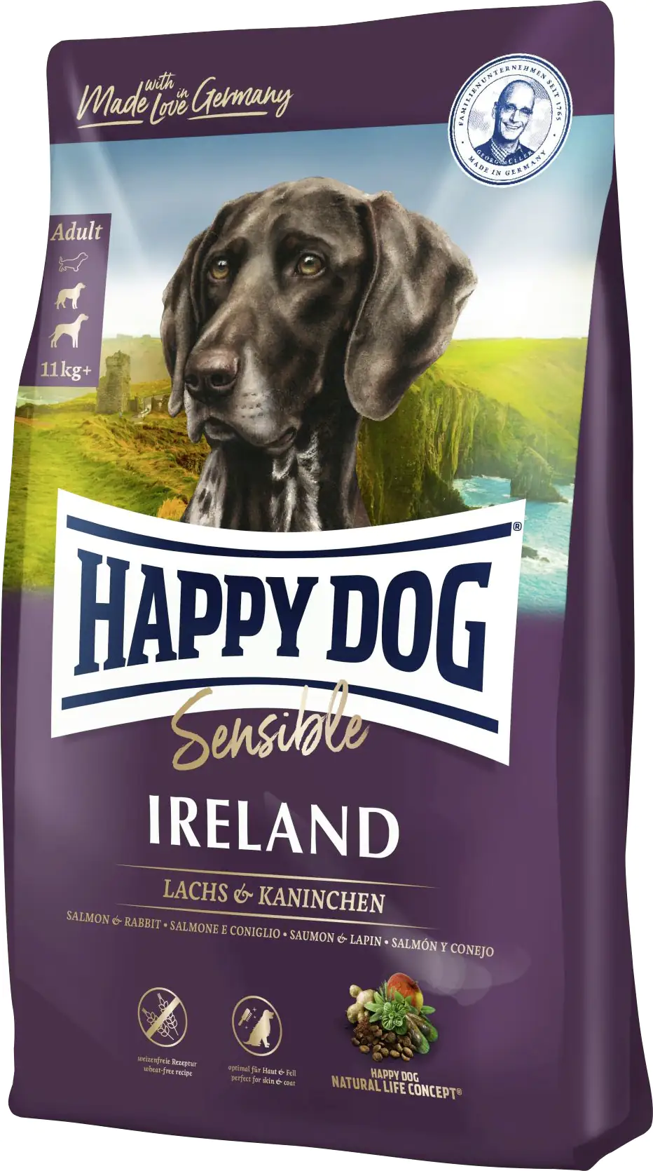 Happy Dog Sensible Irland Hundetrockenfutter Adult 12,5 kg Lachs & Kaninchen