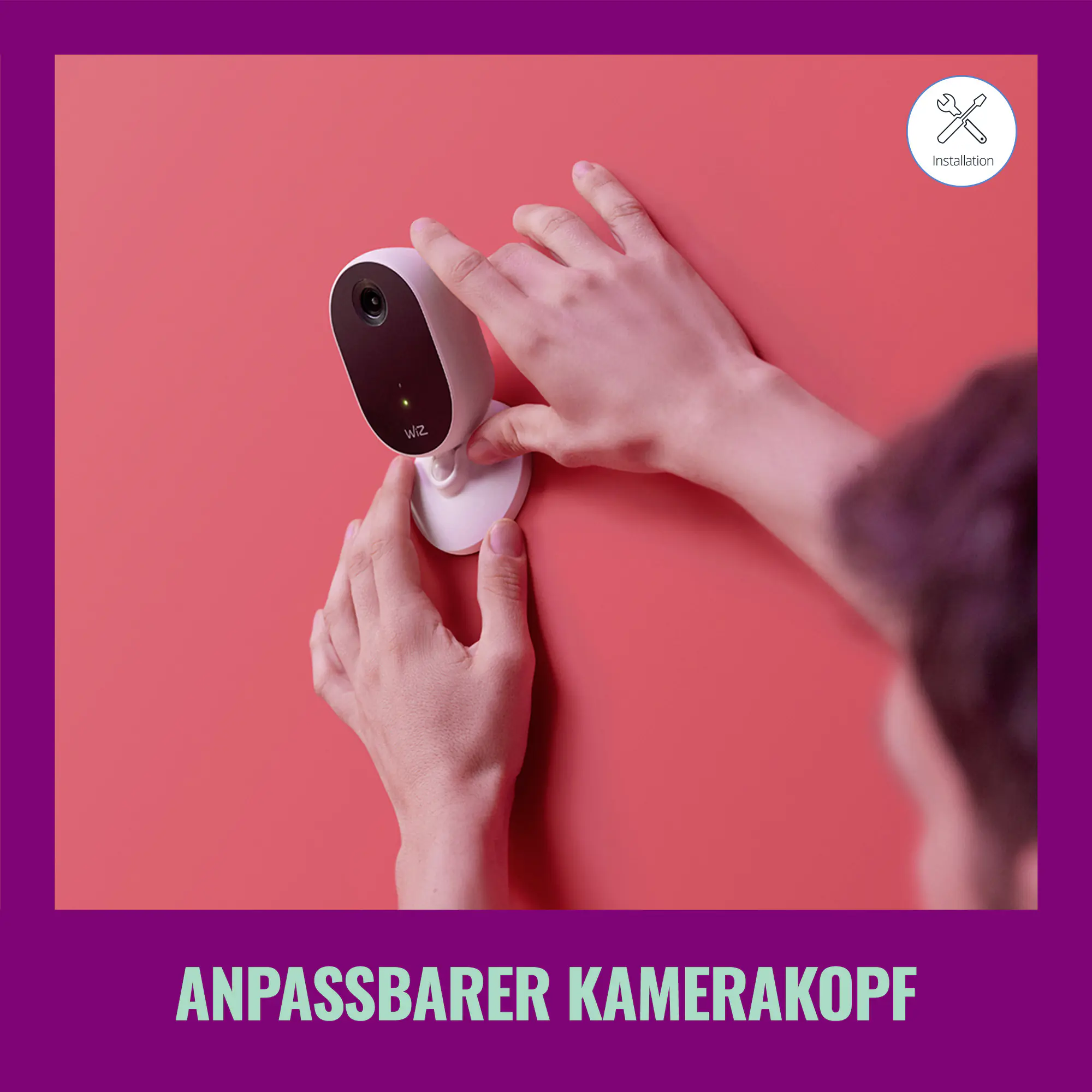 WiZ Sichheits-Kamera Starterset mit  LED-Leuchtmittek für Innen Wifi 1080 P