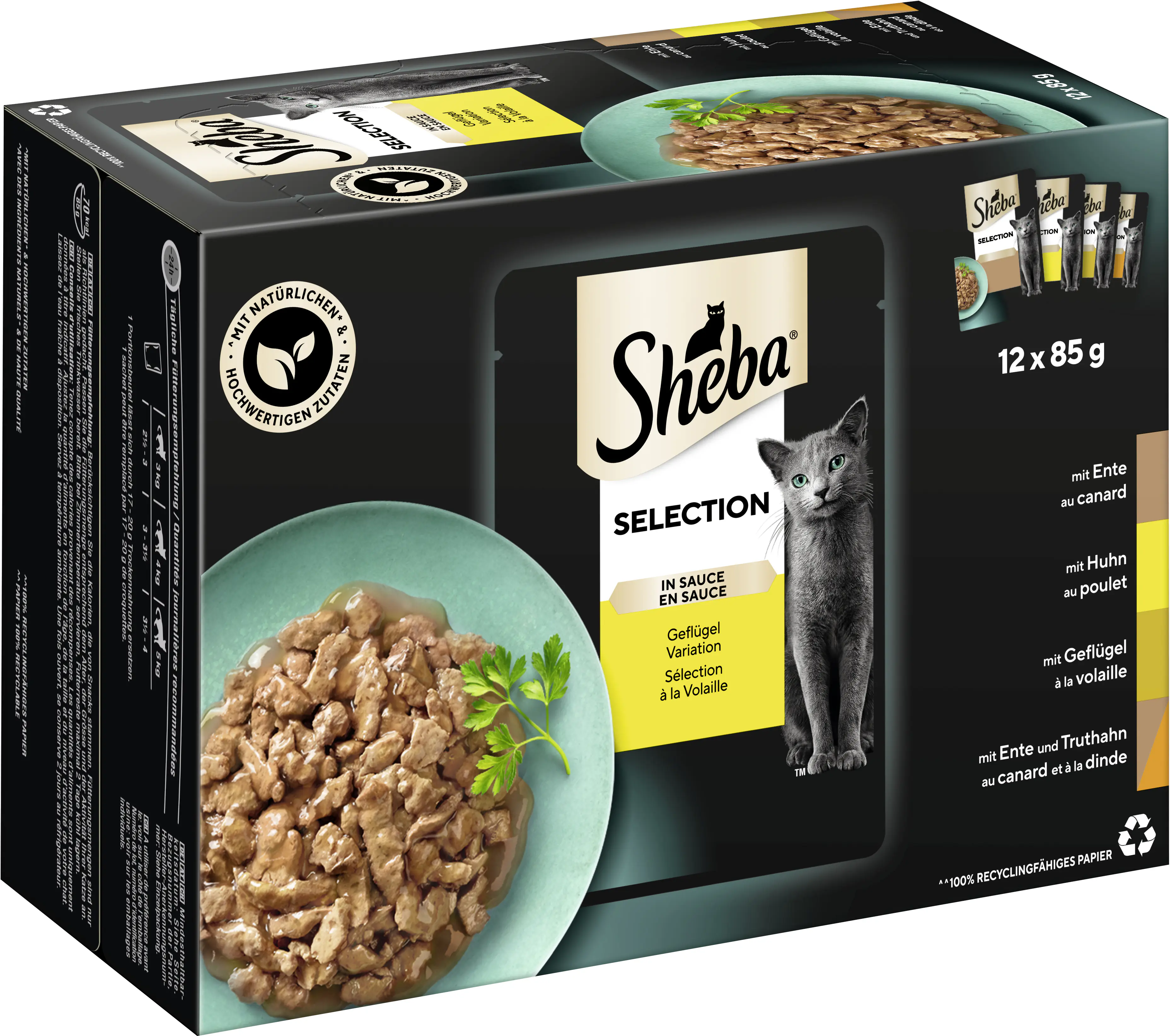Sheba Selection in Sauce Katzennassfutter Adult 12 x 85 g Geflügel Variation