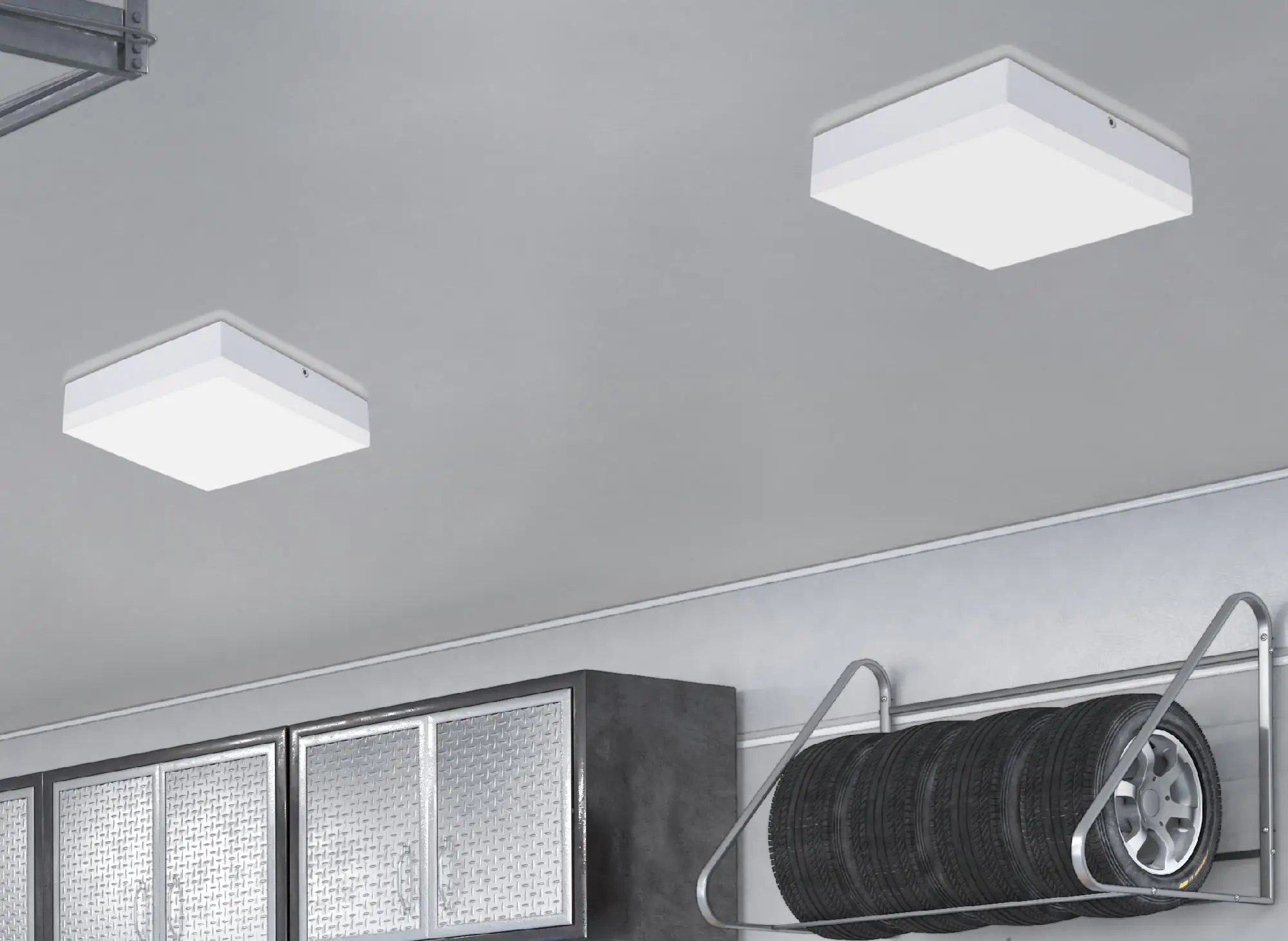 LED Kellerleuchte quadratisch Garagenleuchte, IP 44