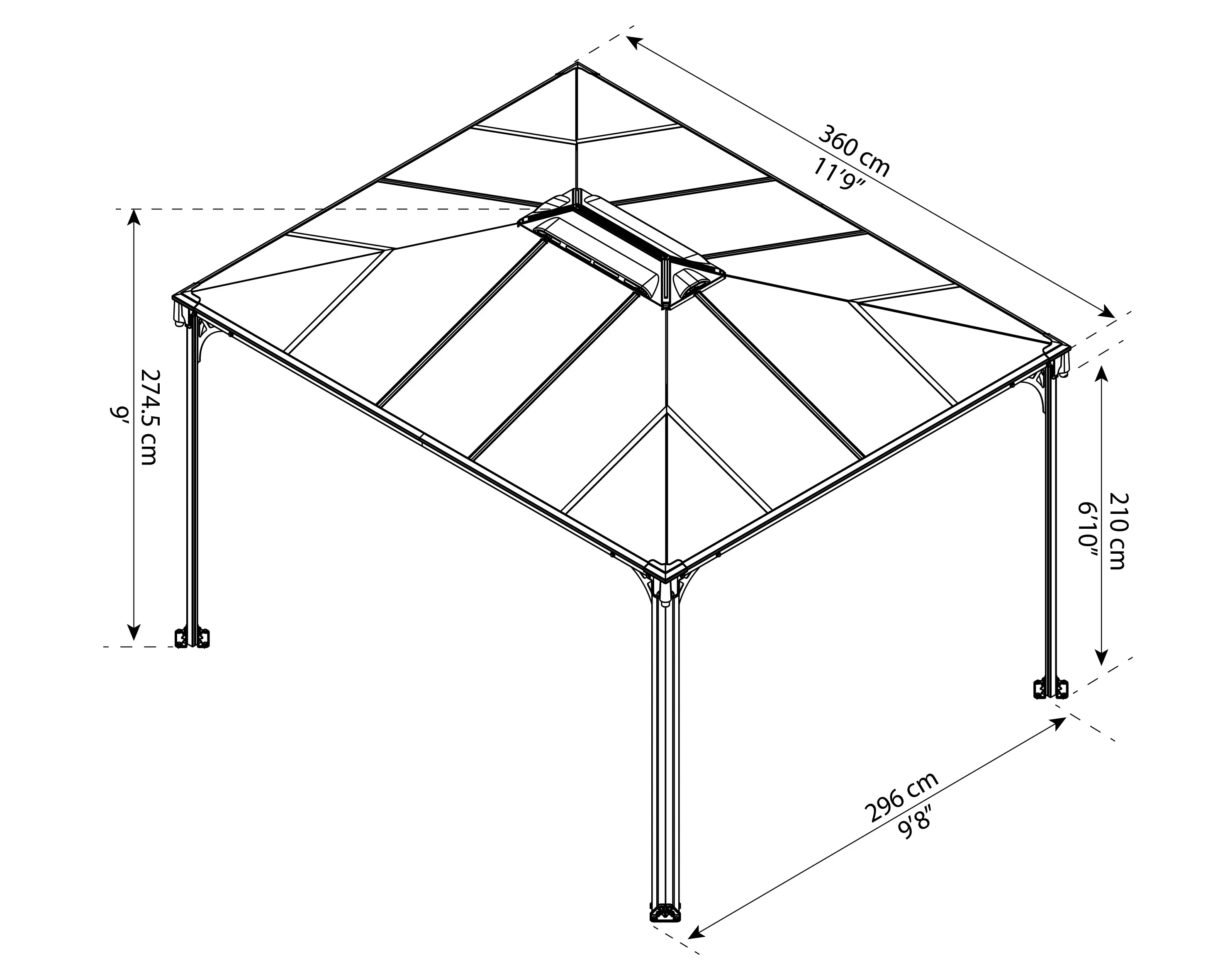 Canopia Pavillon Martinique 359,8 x 295,8 cm anthrazit