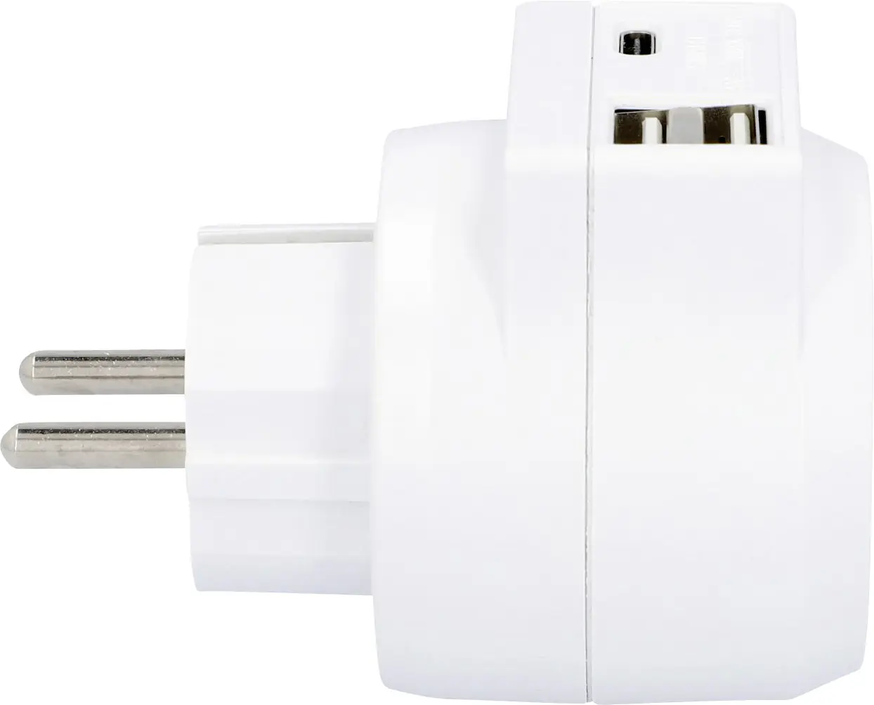 EVB Steckdosenadapter Zwischenstecker, USB A + C, weiß