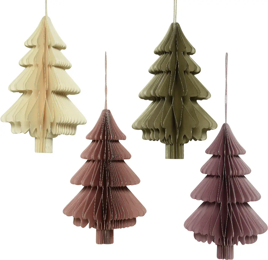 Kaemingk Weihnachtshänger Baum aus Papier 15 cm