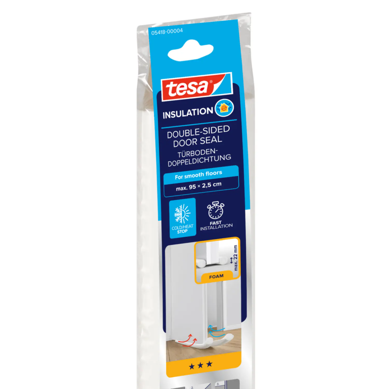Tesa Insulation Türbodendoppeldichtung weiß, 95 cm x 25 mm