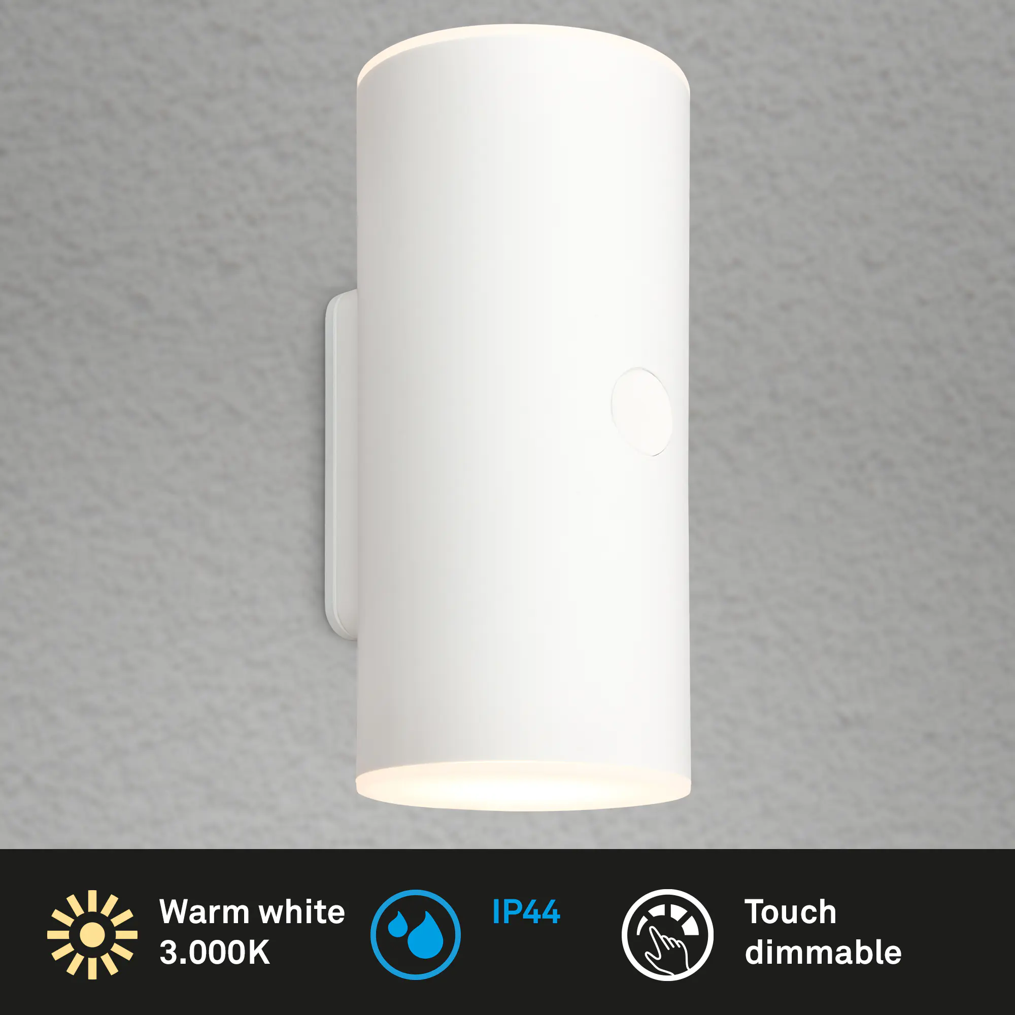 Briloner LED Akku-Außenwandleuchte Lima 6W weiß dimmbar warmweiß