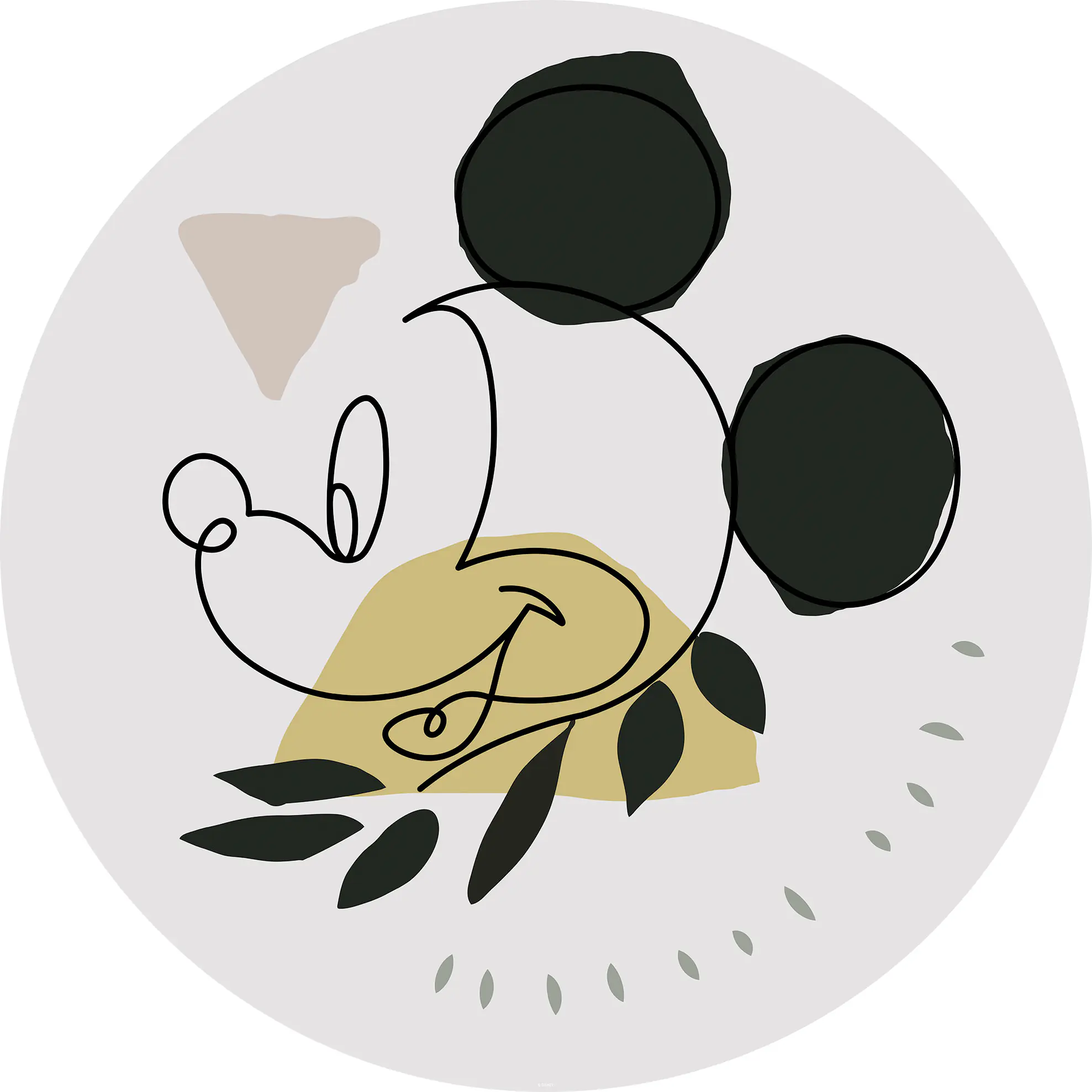 Komar Vlies Fototapete Dot Mickey Modern Art Ø 128 cm selbstklebend