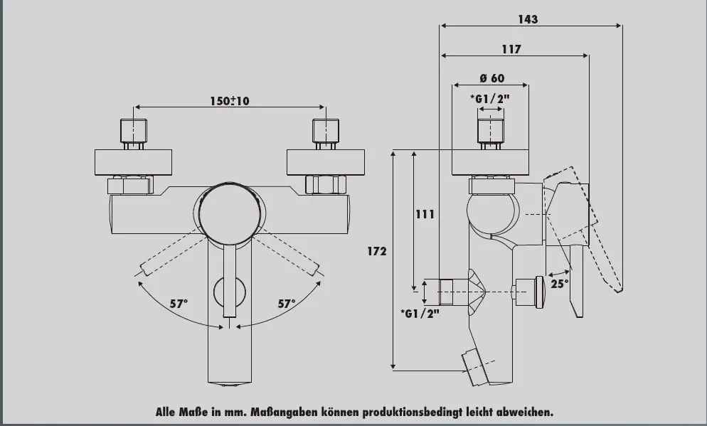 Primaster Badewannenarmatur Oslo verchromt