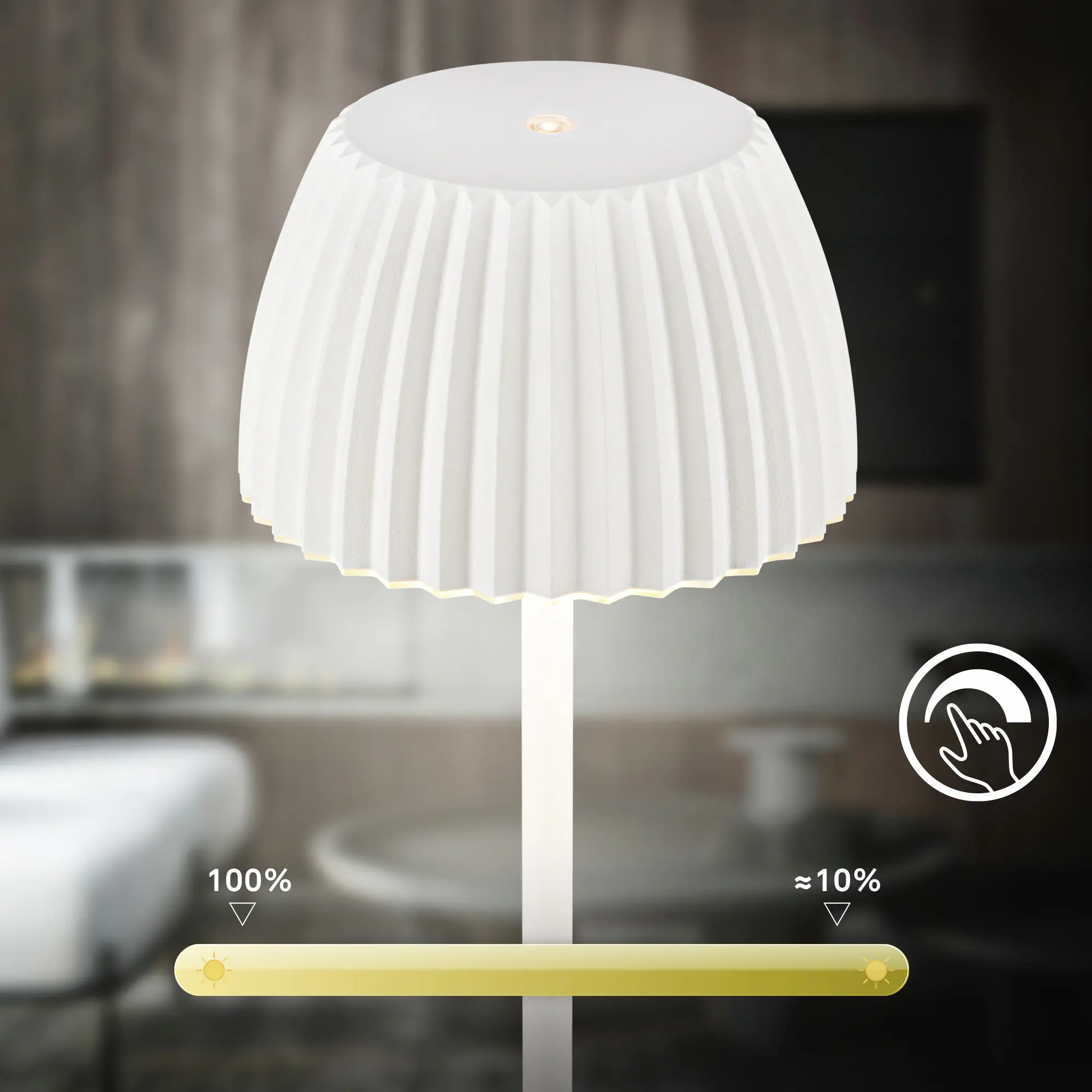 Briloner LED-Stehleuchte Riffle mit Akku weiß dimmbar