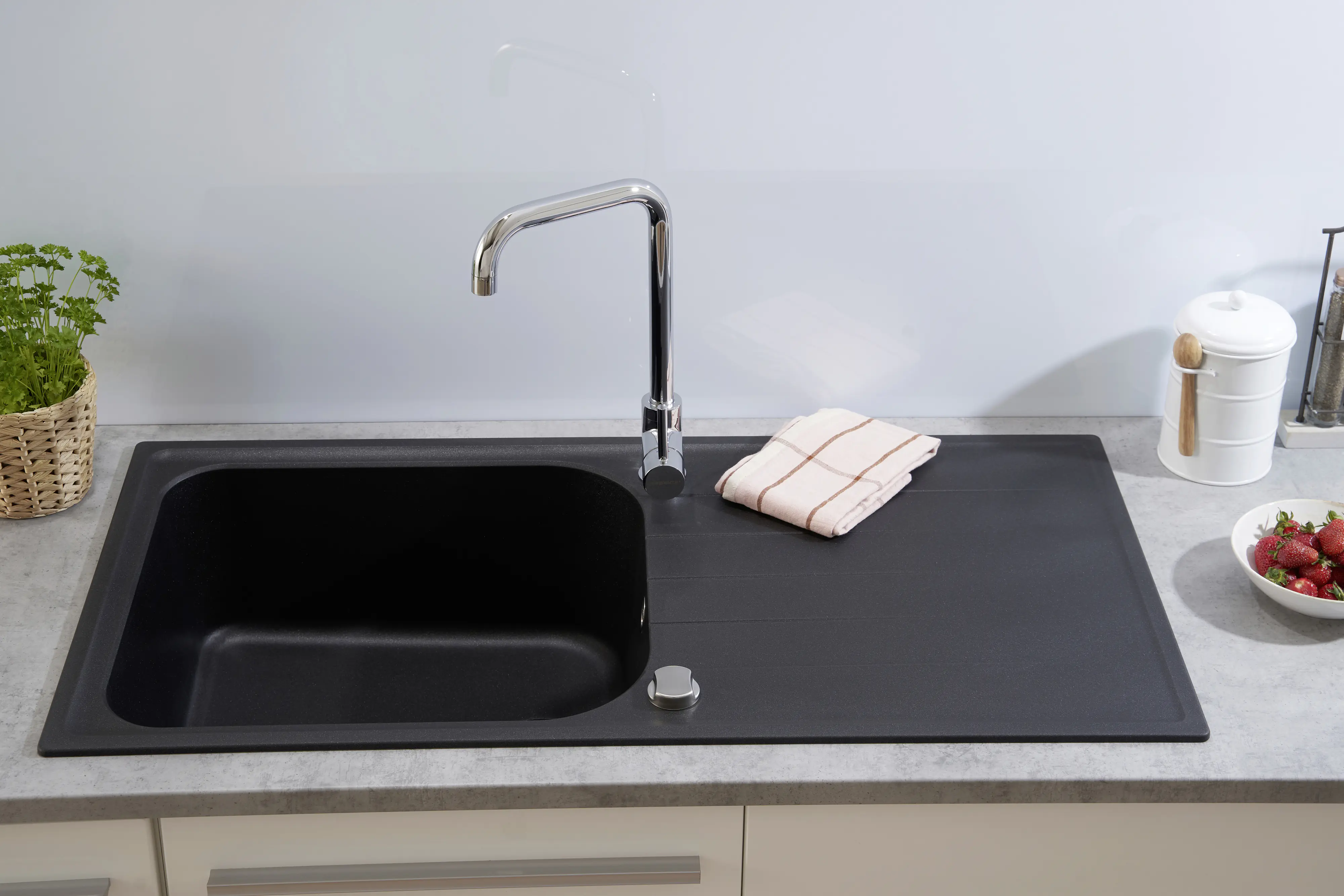 respekta by Schock Cristalite Granit Einbauspüle ORLANDO100X50S