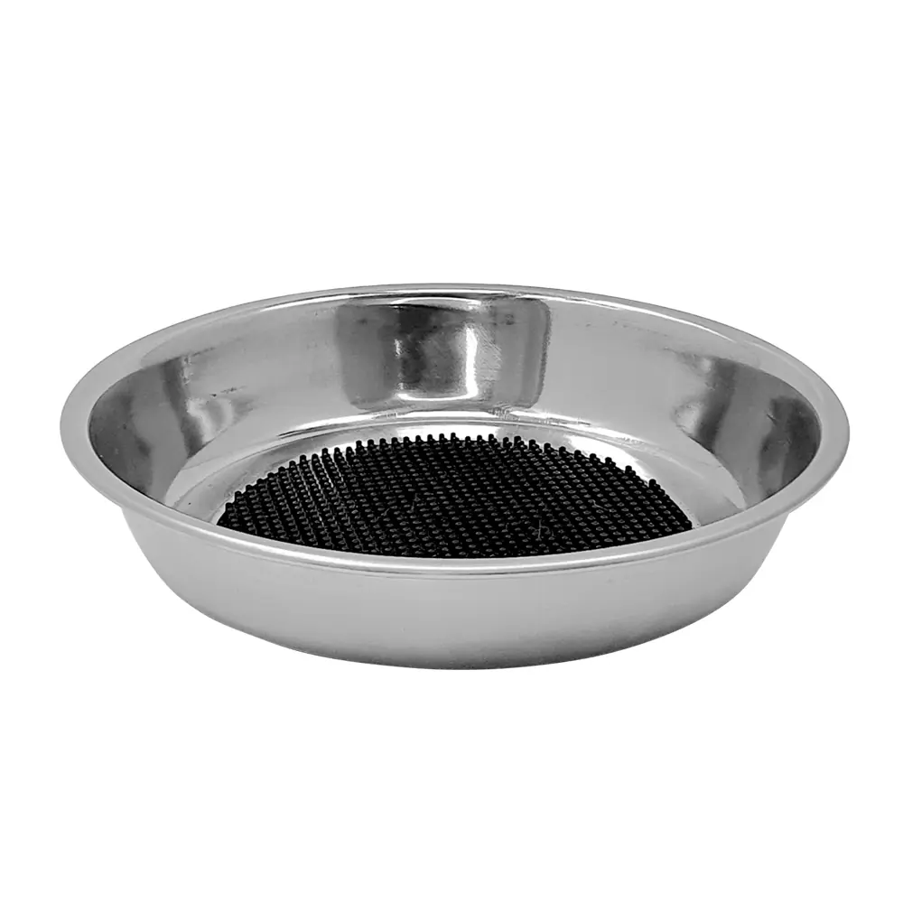 Nobby Hundenapf Edelstahl mit Leckmatte Ø 13,5 x 3 cm - 200 ml silber