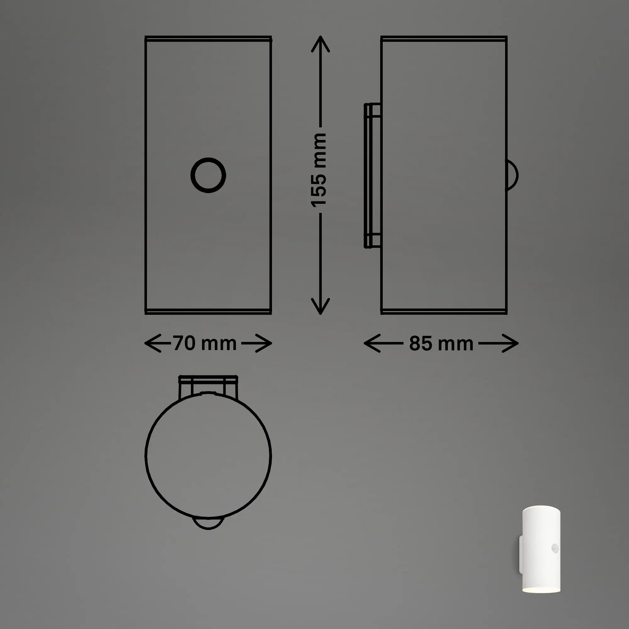 Briloner LED Akku-Außenwandleuchte Lima 6W weiß Bewegungssensor warmweiß