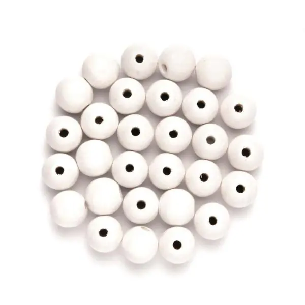 Glorex Holzperle weiß 6 mm - 118 Stück