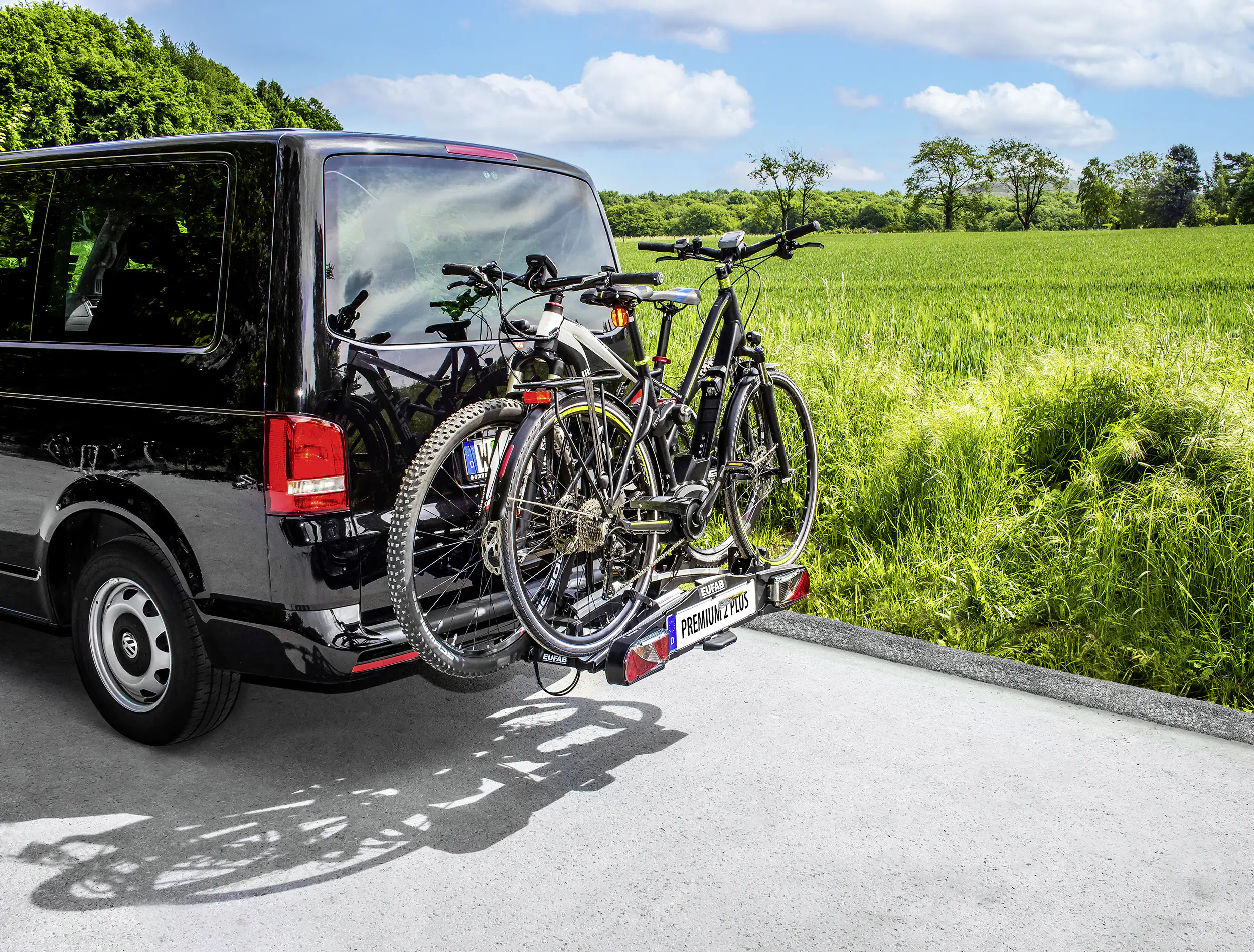 EUFAB Fahrradheckträger Premium 2 Plus für 2 Fahrräder abklappbar