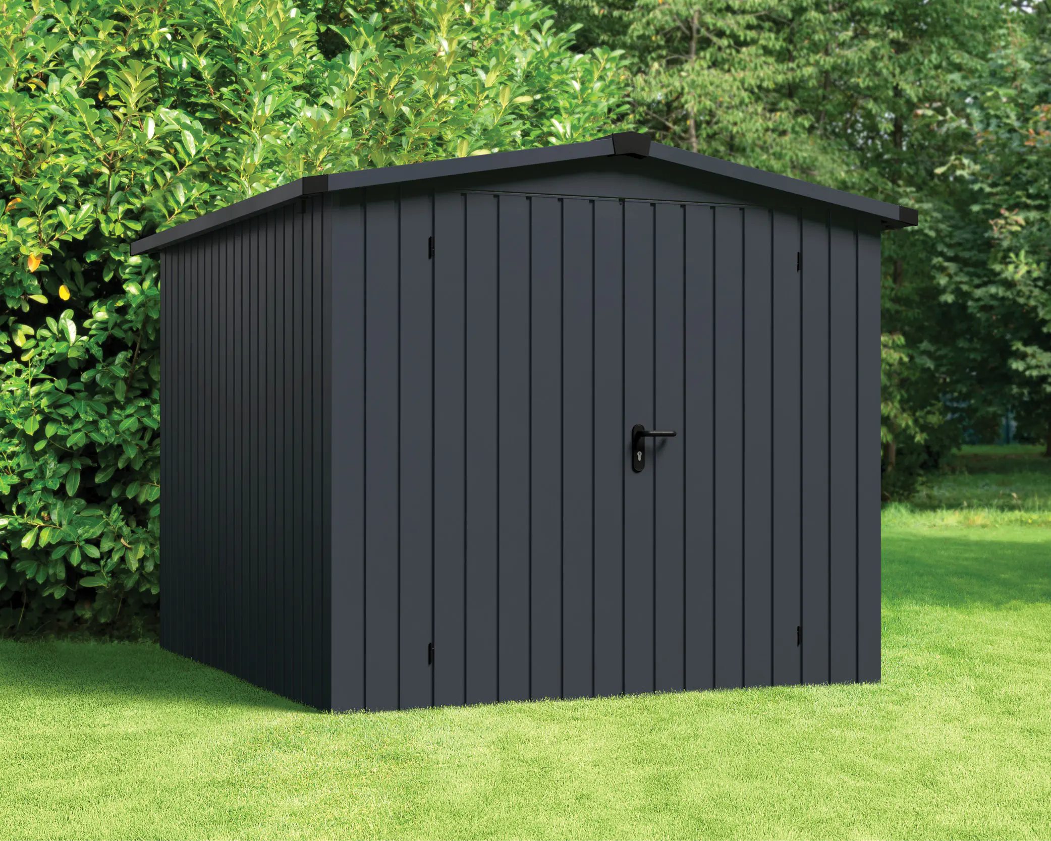 EcoStar Metallgerätehaus Euroline ESD6 anthrazit 214 x 262 cm 2-flg.