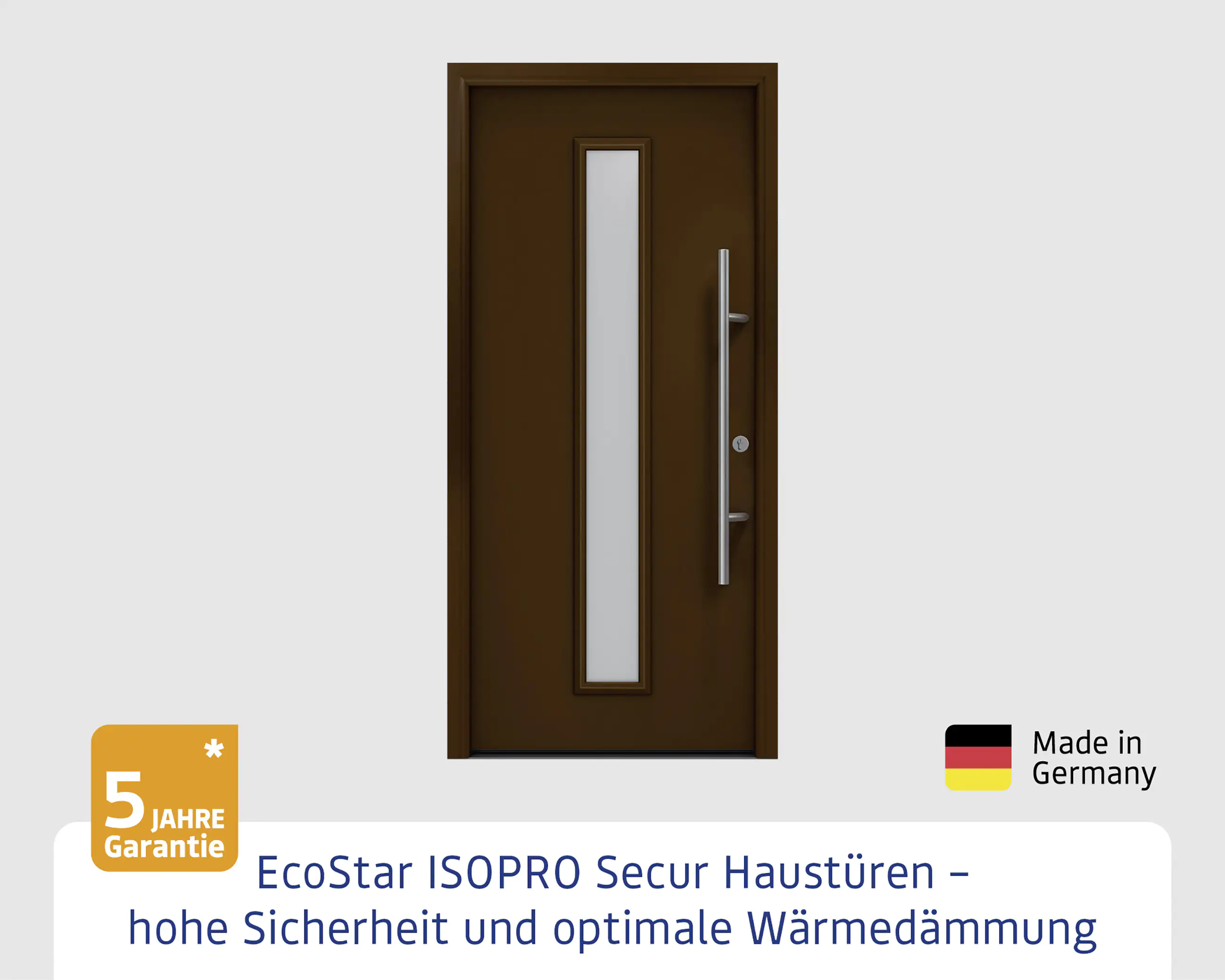 EcoStar Haustür ISOPRO Secur IPS 020 RC2 terrabraun 110 x 210 cm