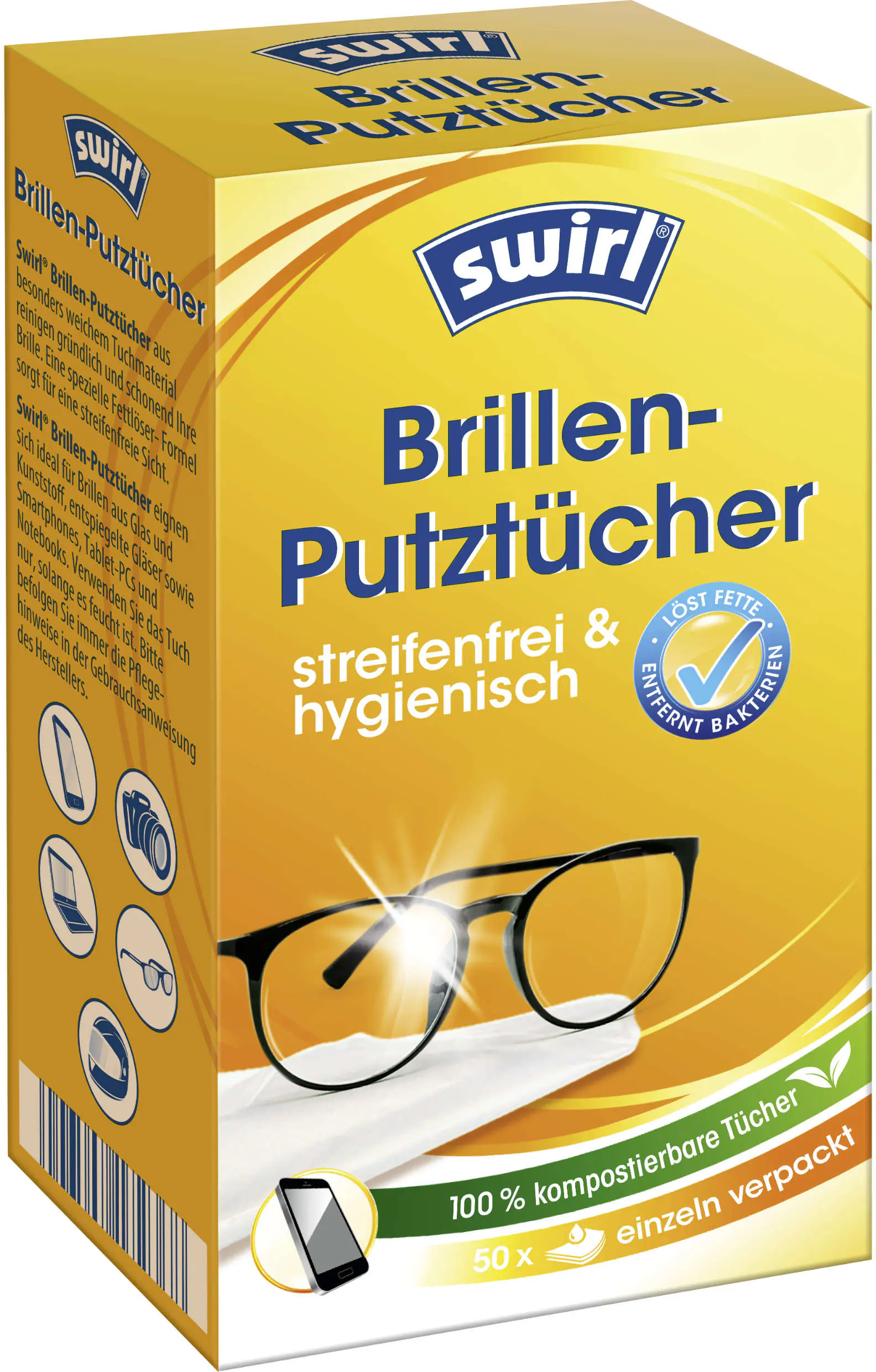 Swirl Brillen-Putztücher 50 Stück