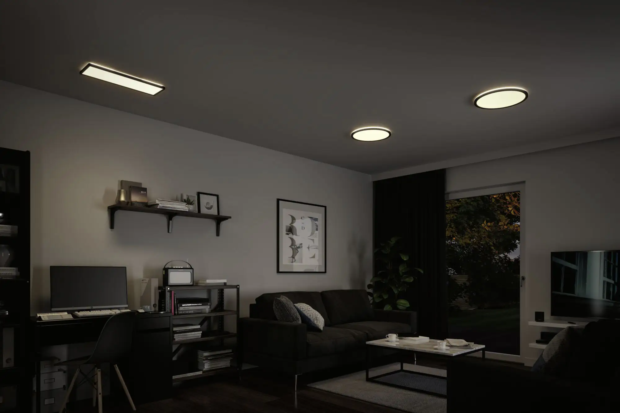 Paulmann LED Panel Atria Shine schwarz 42 x 42 cm neutralweiß dimmbar