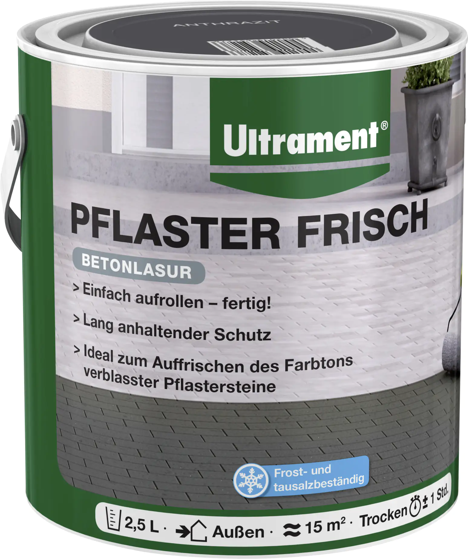 Ultrament Pflaster Frisch 2,5 L anthrazit