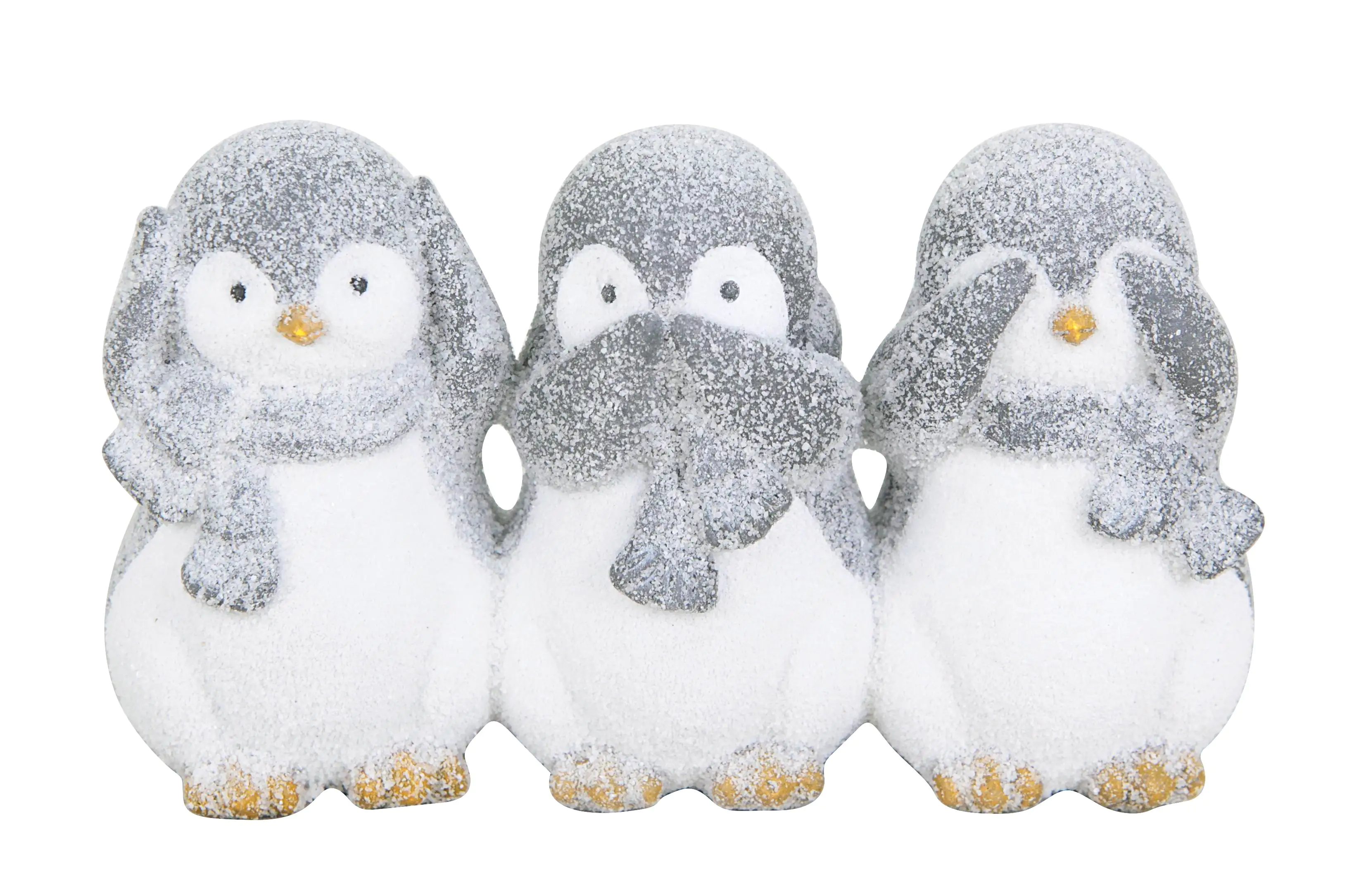 TrendLine Dekofigur Pinguine 16 x 10 cm weiß-grau
