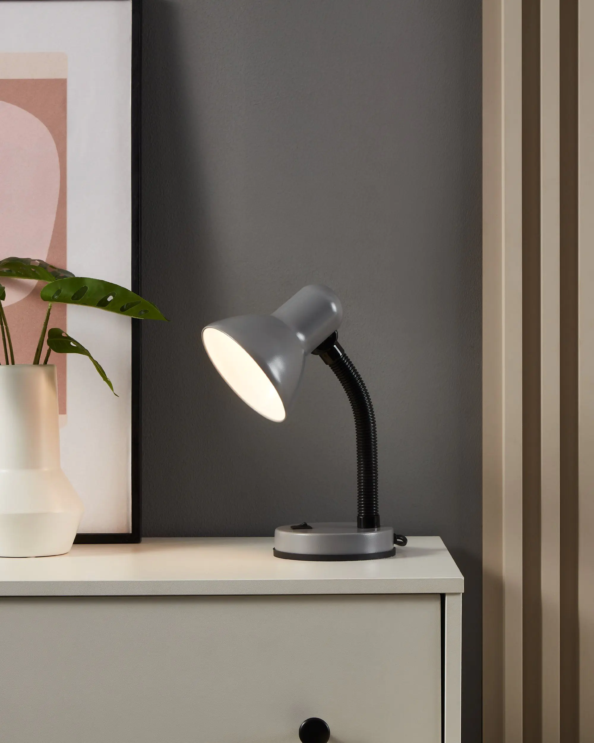 Eglo Tischlampe Basic 30 cm silber