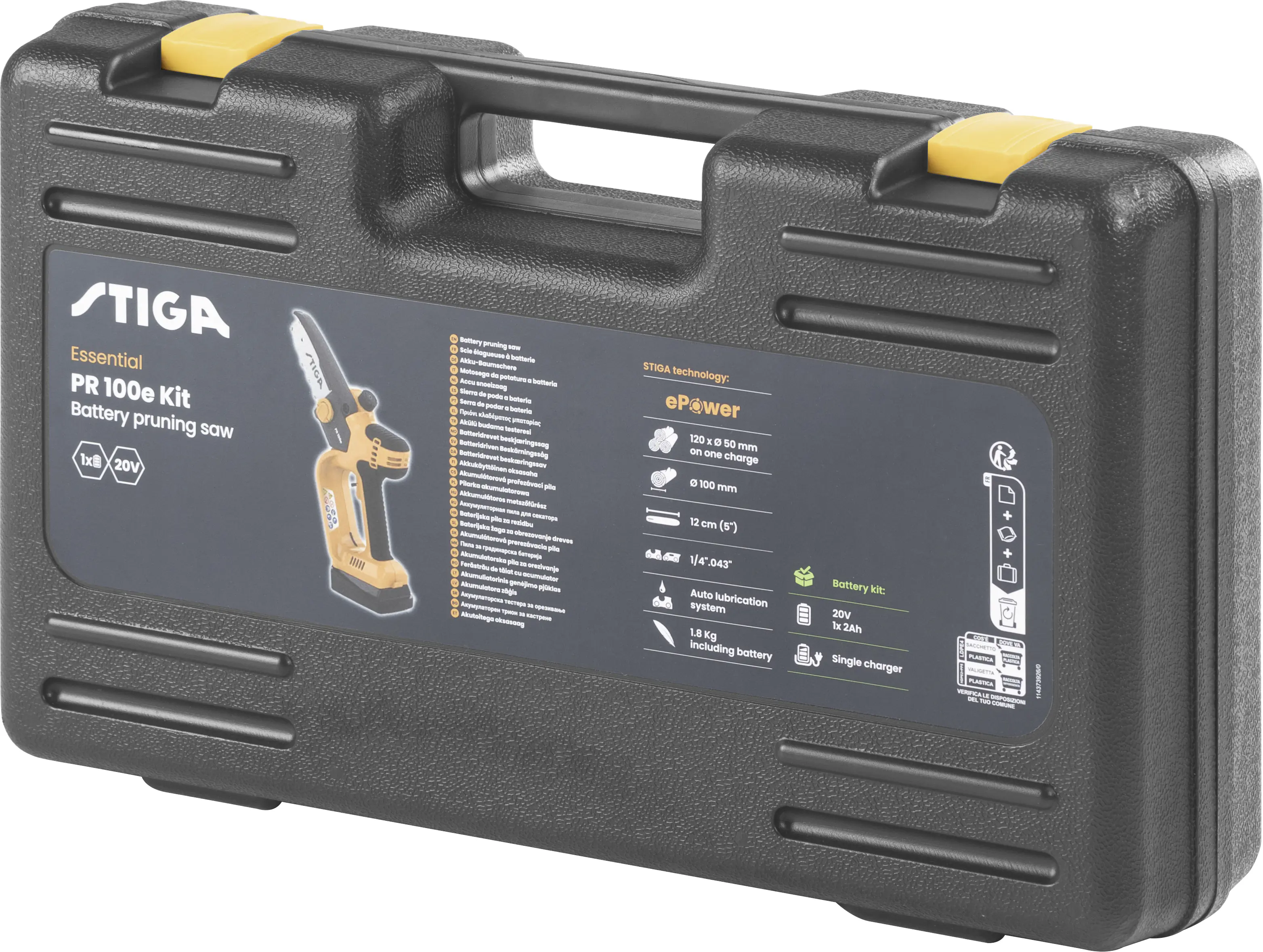 Stiga Akku Gehölzschneider PR 100e 20 V 13 cm Schwertlänge inkl. Li-Ionen 2,0 Ah Akku & Ladegerät