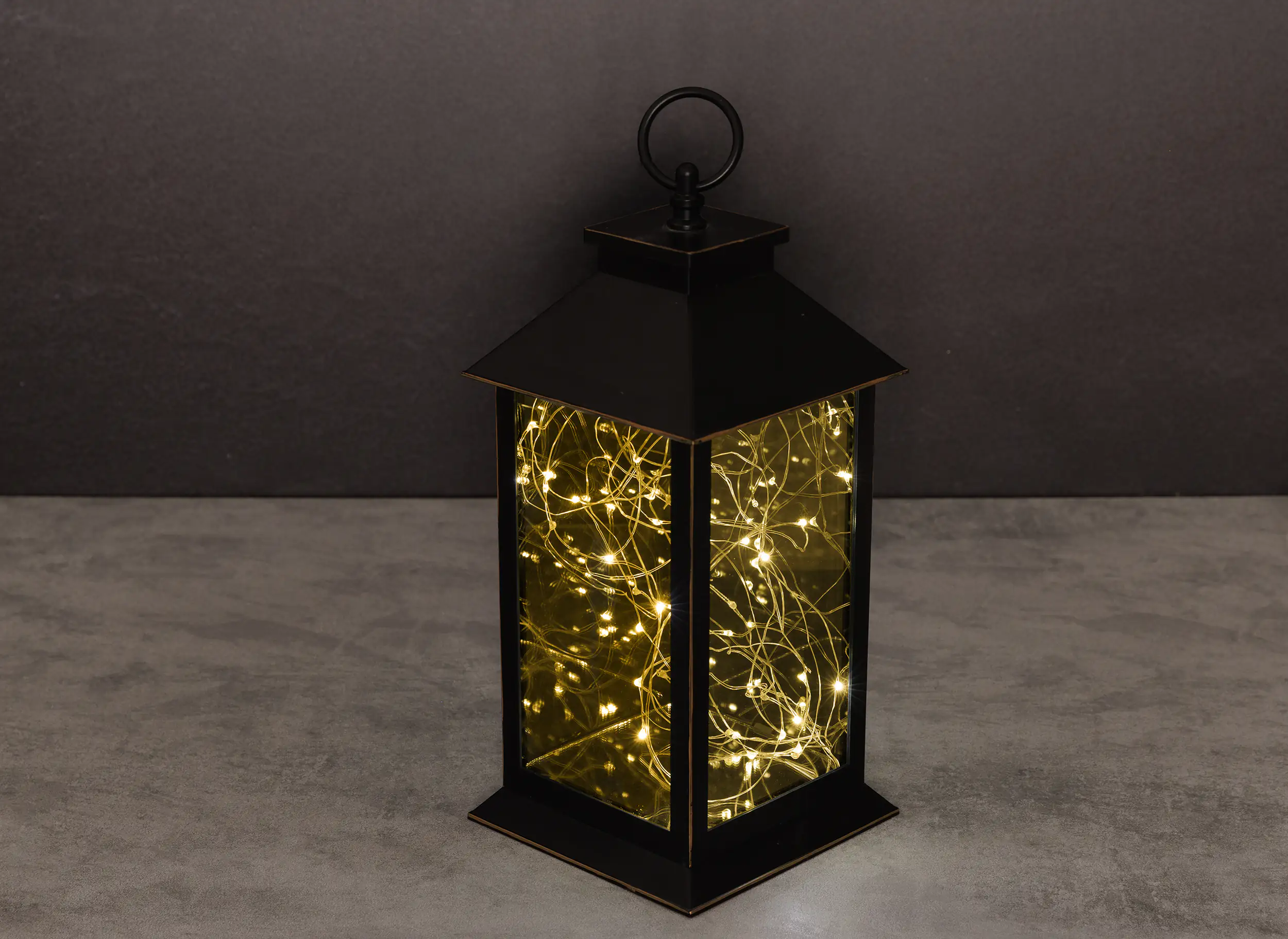 TrendLine LED Laterne schwarz 32 x 14 cm warmweiß-bunt Außen mit Timer