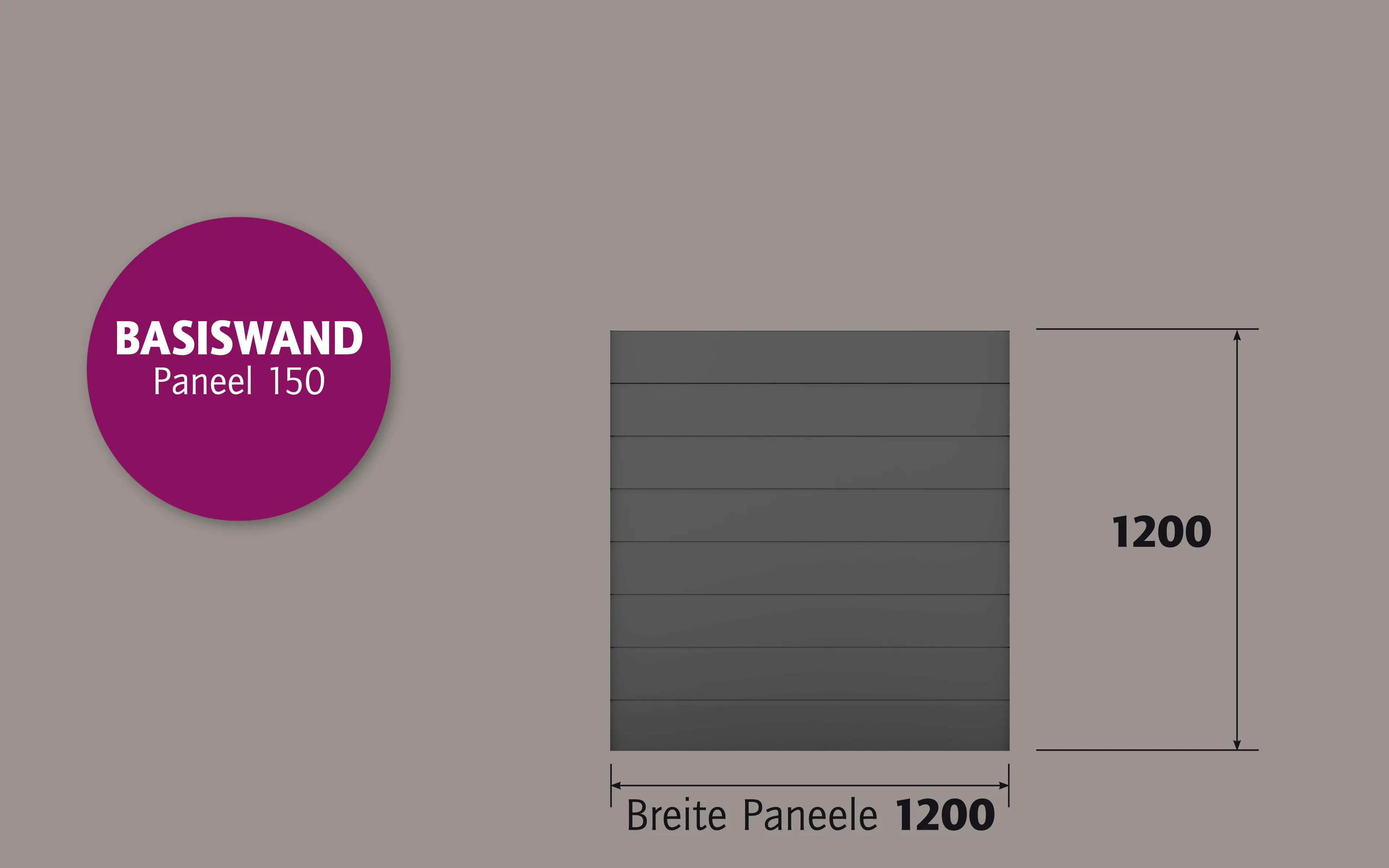 Ambiente Alu-Zaun Paneel 150 B x H: 120 cm x 120 cm, 22 mm stark