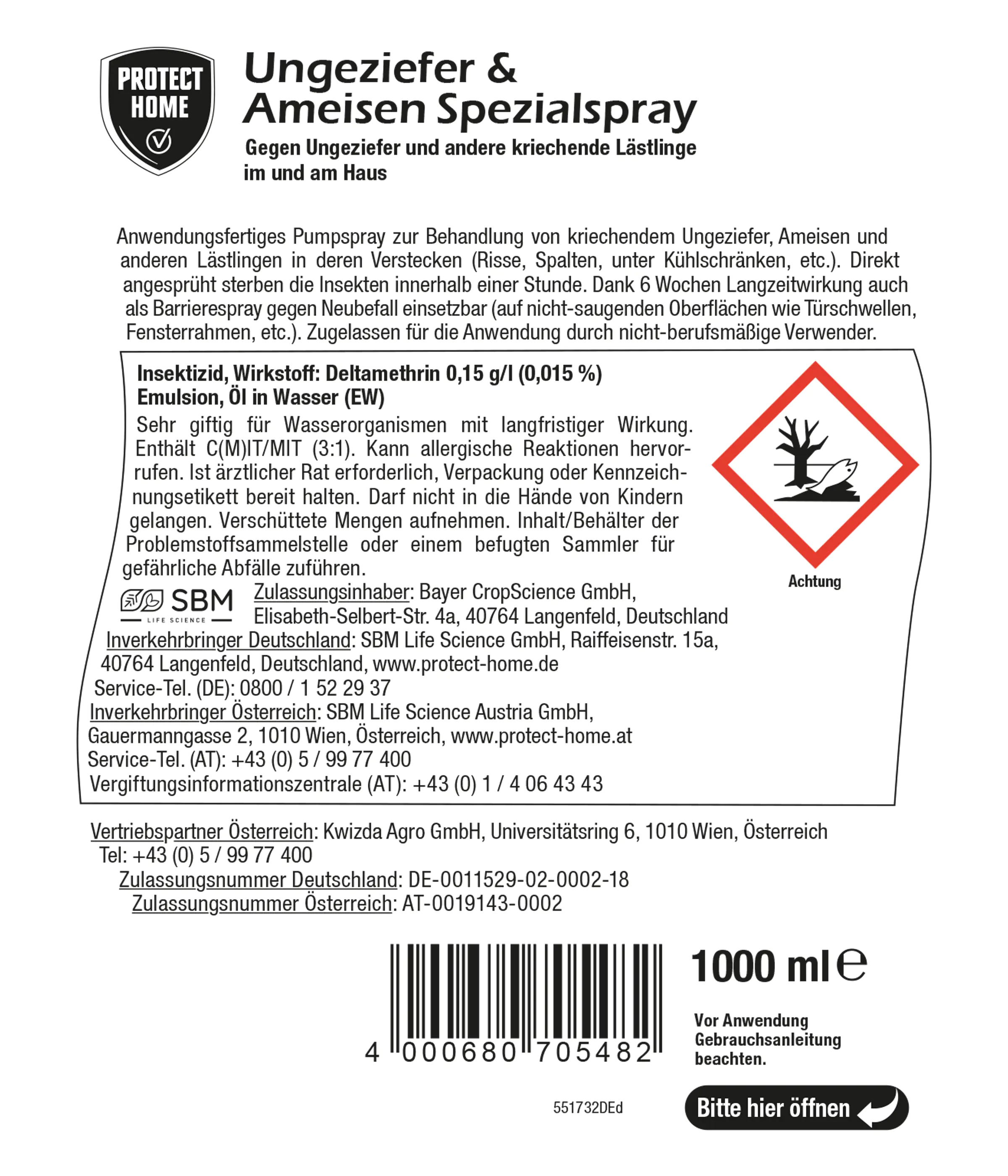 Protect Home FormineX Ungezieferspray & Ameisenspray 1 l
