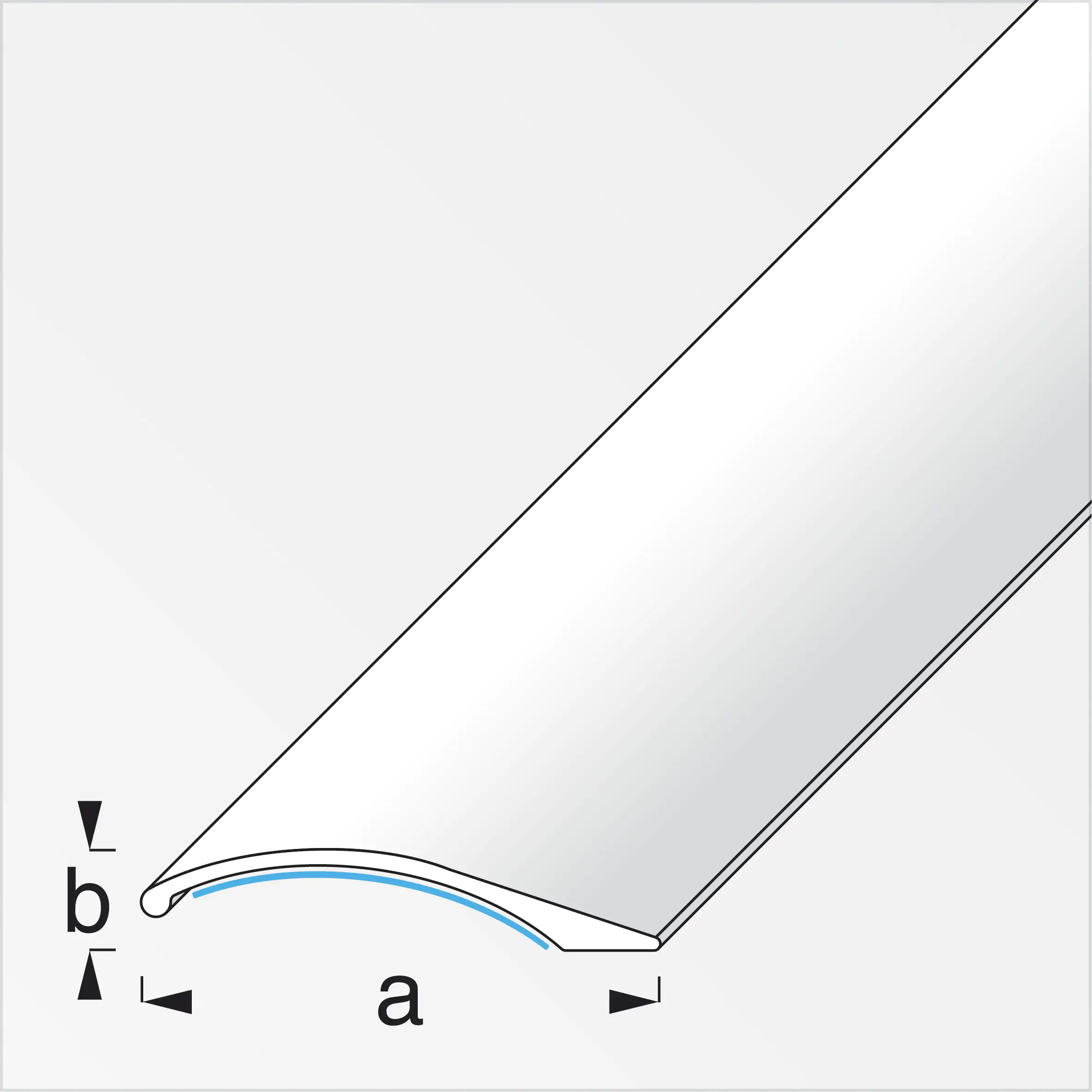 alfer Ausgleichsprofil 1 m, 38.5 x 7.5 mm Alu eloxiert gebürstet dunkelgrau
