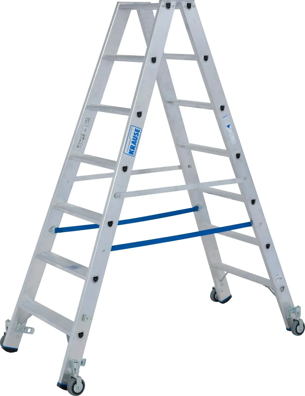 Krause Aluminium-Doppelleiter STABILO fahrbar 3,20 m