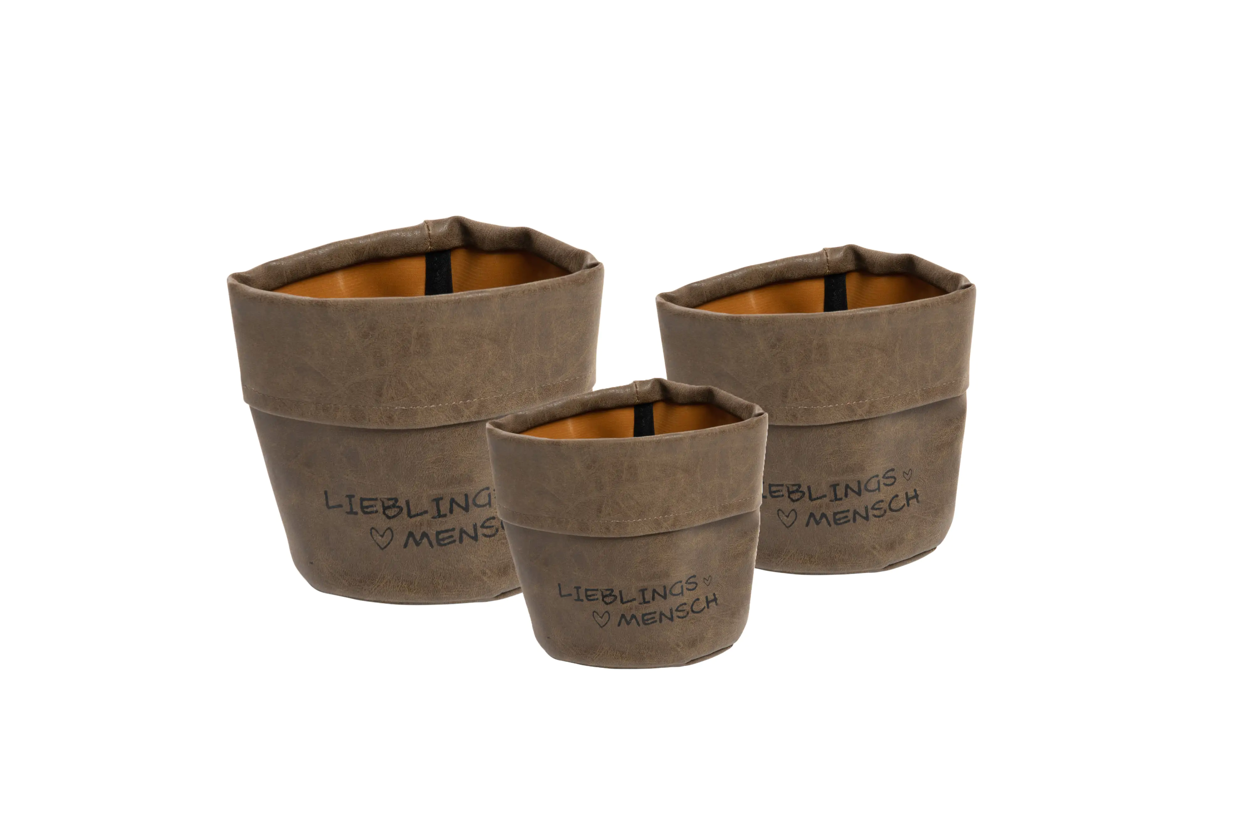Freese Pflanztasche Lieblingsmensch Ø 14 x 15 cm braun