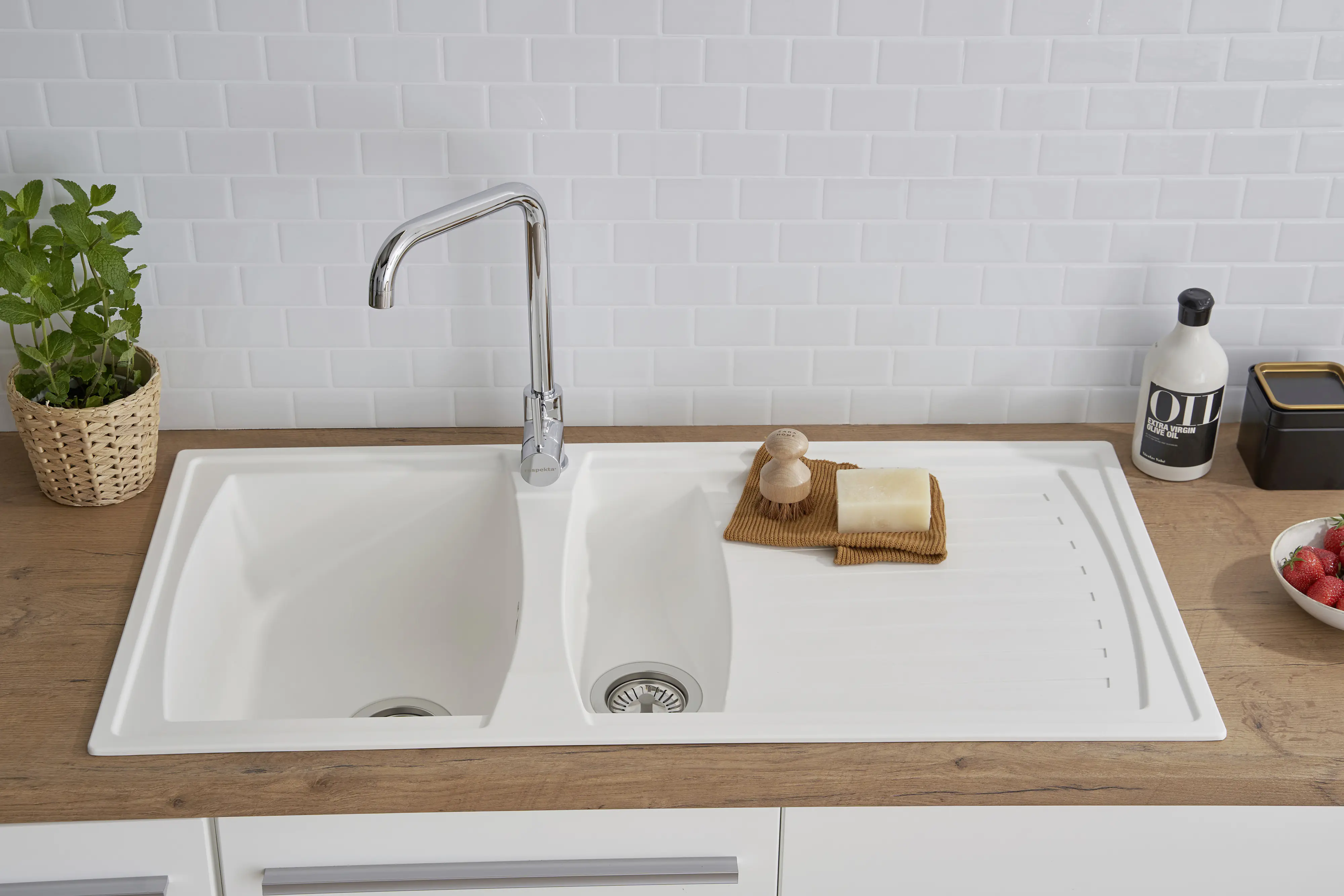 respekta Mineralite Einbauspüle BOSTON100X50W