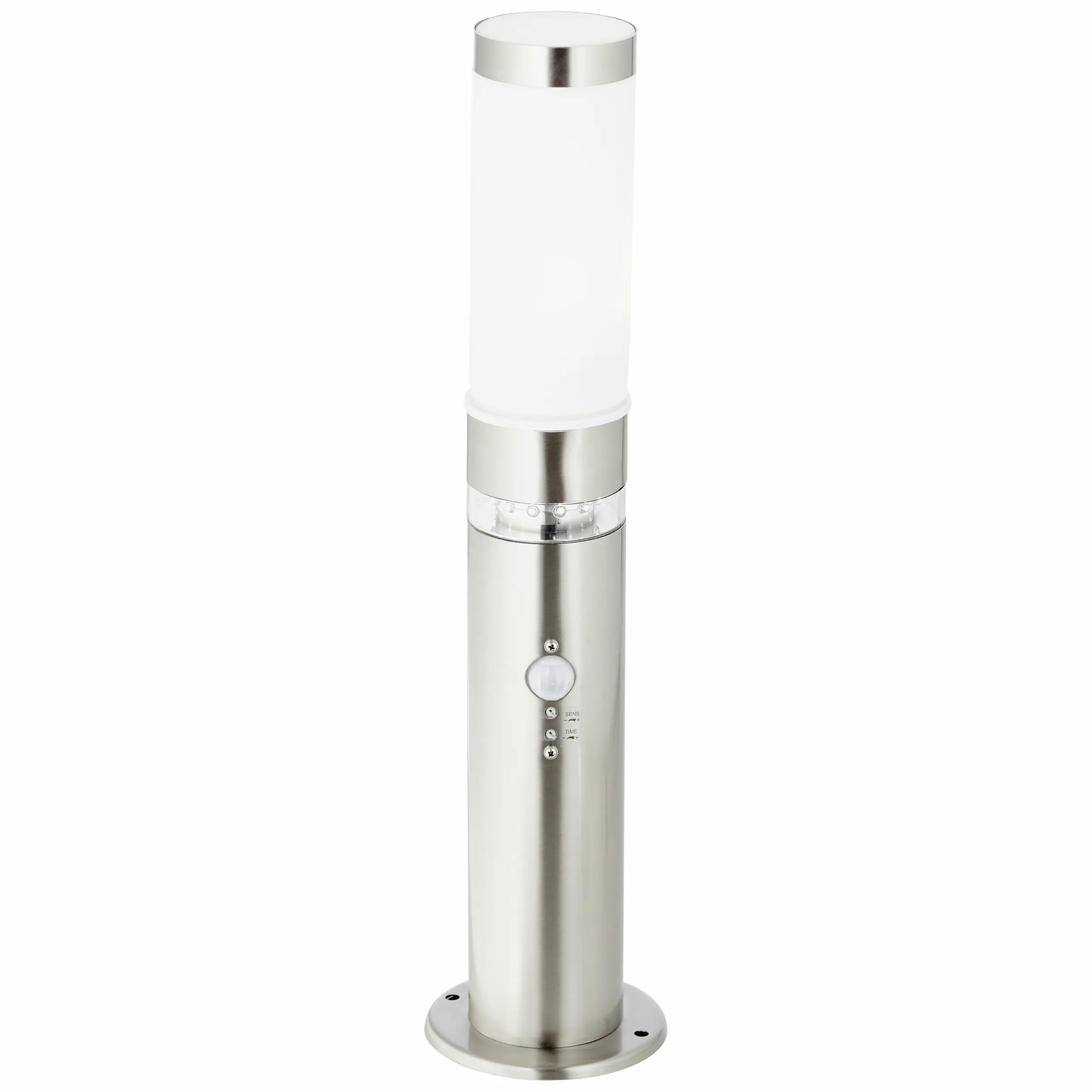 Brilliant Sockelleuchte Bole edelstahl 50 cm mit Bewegungsmelder E27 60 W