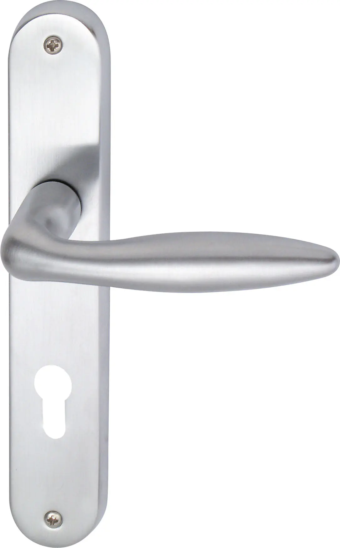 Südmetall Türgriff-Garnitur Langschild Alison Messing satiniert silber 225 x 40 mm