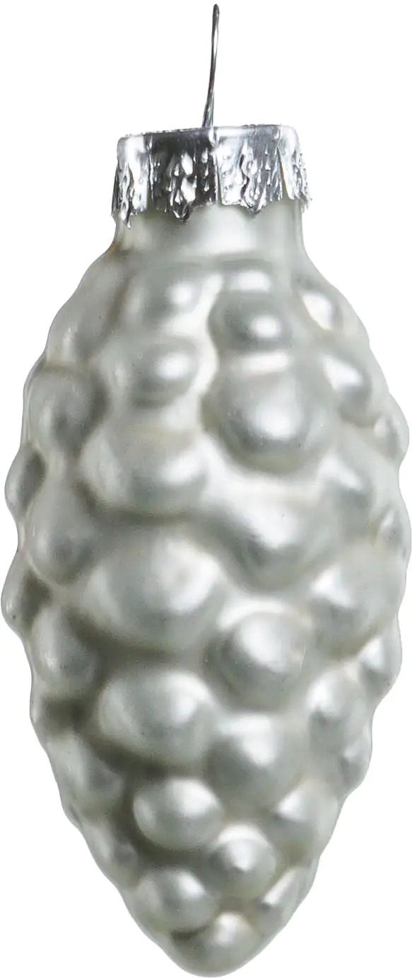 TrendLine Weihnachtskugeln Glas-Tannenzapfen 6 cm weiß 12 Stück