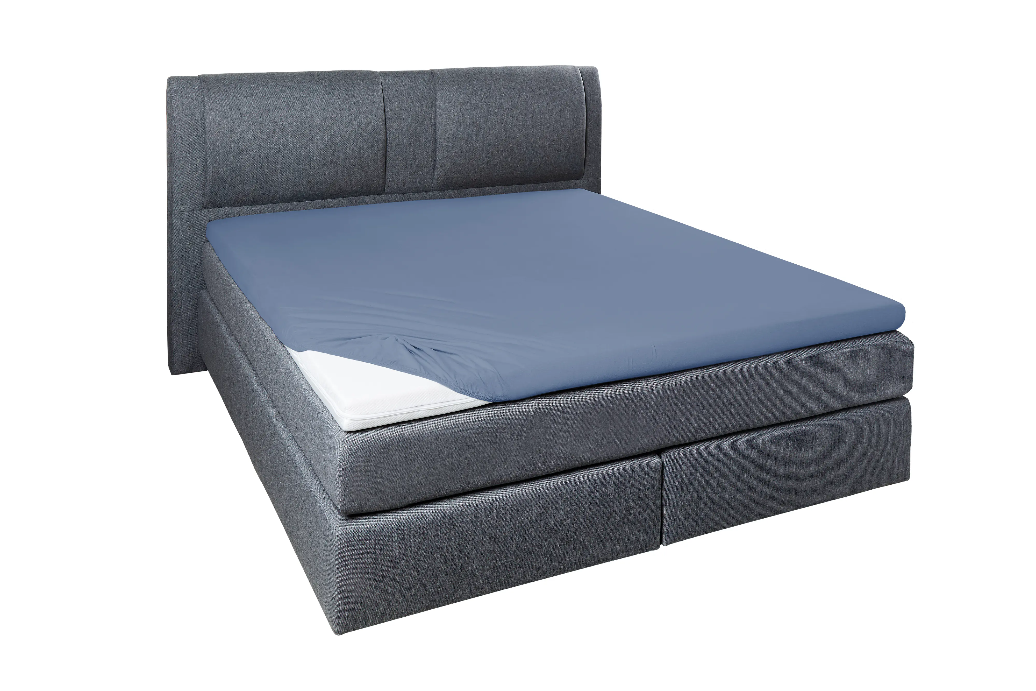 Westminster Spannbetttuch Jersey Elastan Topper 100 x 200 cm blau