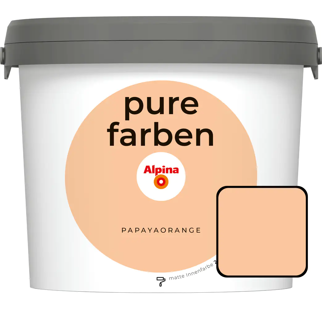 Alpina Pure Farben Wandfarbe papayaorange 2,5 L