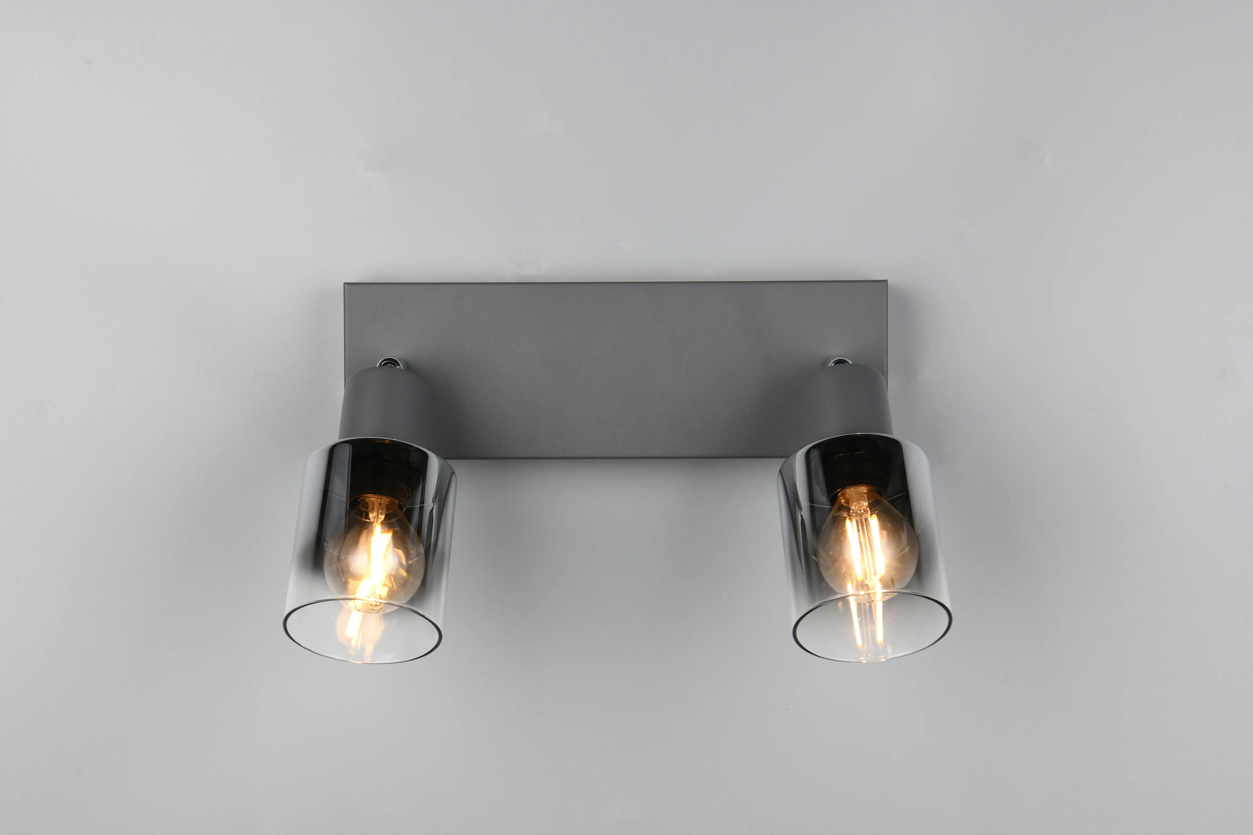Reality Deckenstrahler 2er Spot Cadiz E14  schwarz Metall Glas