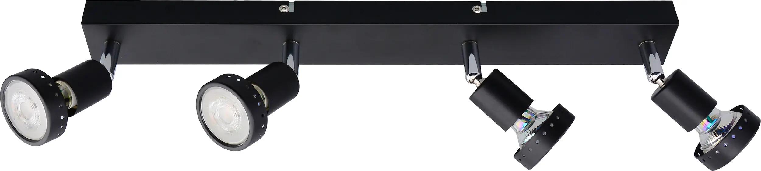 Primaster LED-Deckenlampe 4er Spot Chicago GU10 46 x 8 cm schwarz